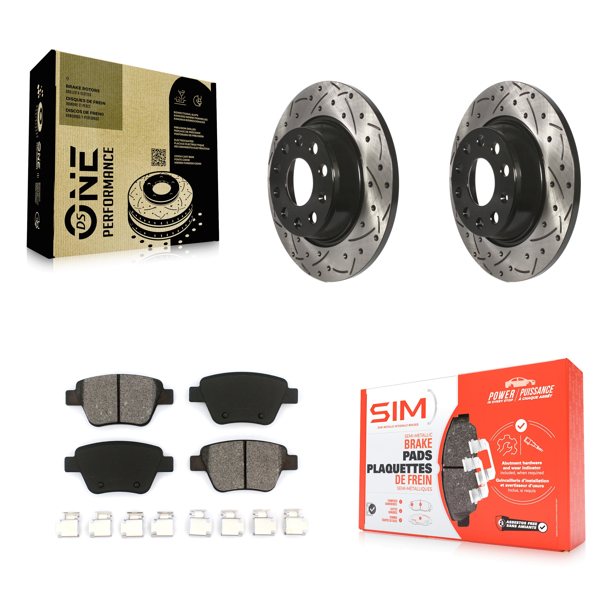 Transit Auto KDS-101648 Disc Brake Kit for 2010-2013 Audi A3 Quattro, Volkswagen Eos - Rear