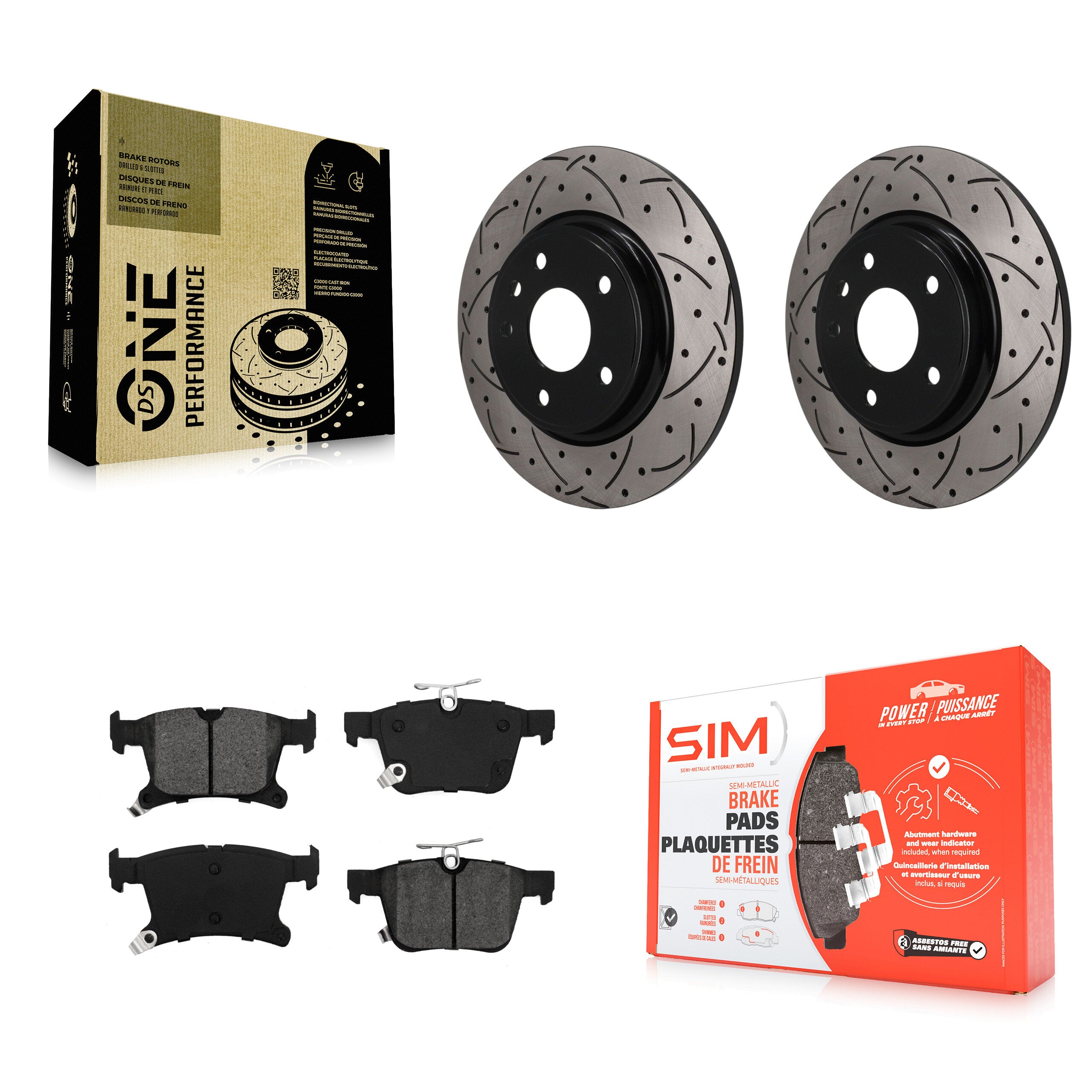 Transit Auto KDS-101653 Disc Brake Kit for 2017-2024 Chrysler Pacifica, Chrysler Grand Caravan, Chrysler Voyager - Rear