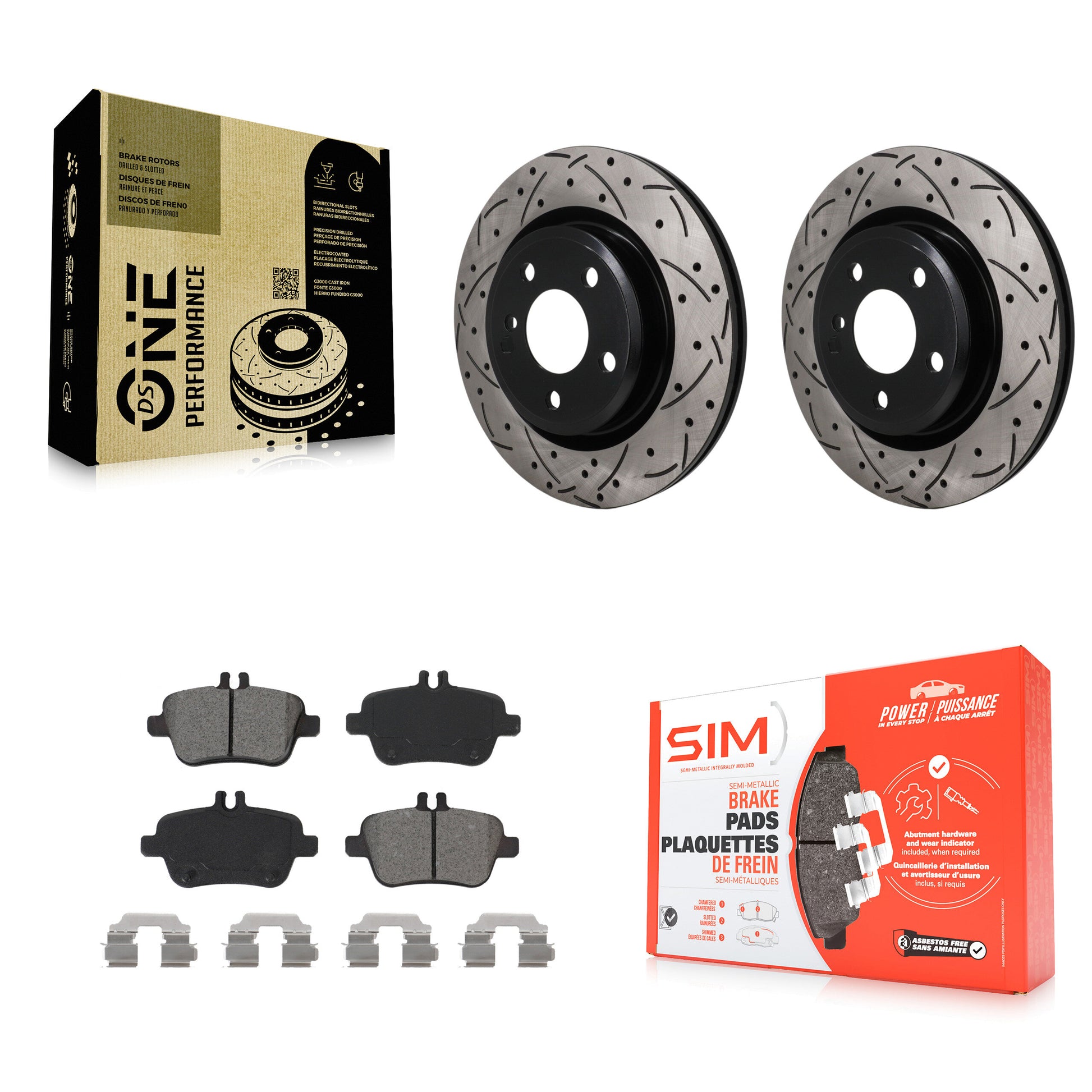 Transit Auto KDS-101657 Disc Brake Kit for 2014-2020 INFINITI QX30, Mercedes-Benz CLA250, Mercedes-Benz GLA250 - Rear