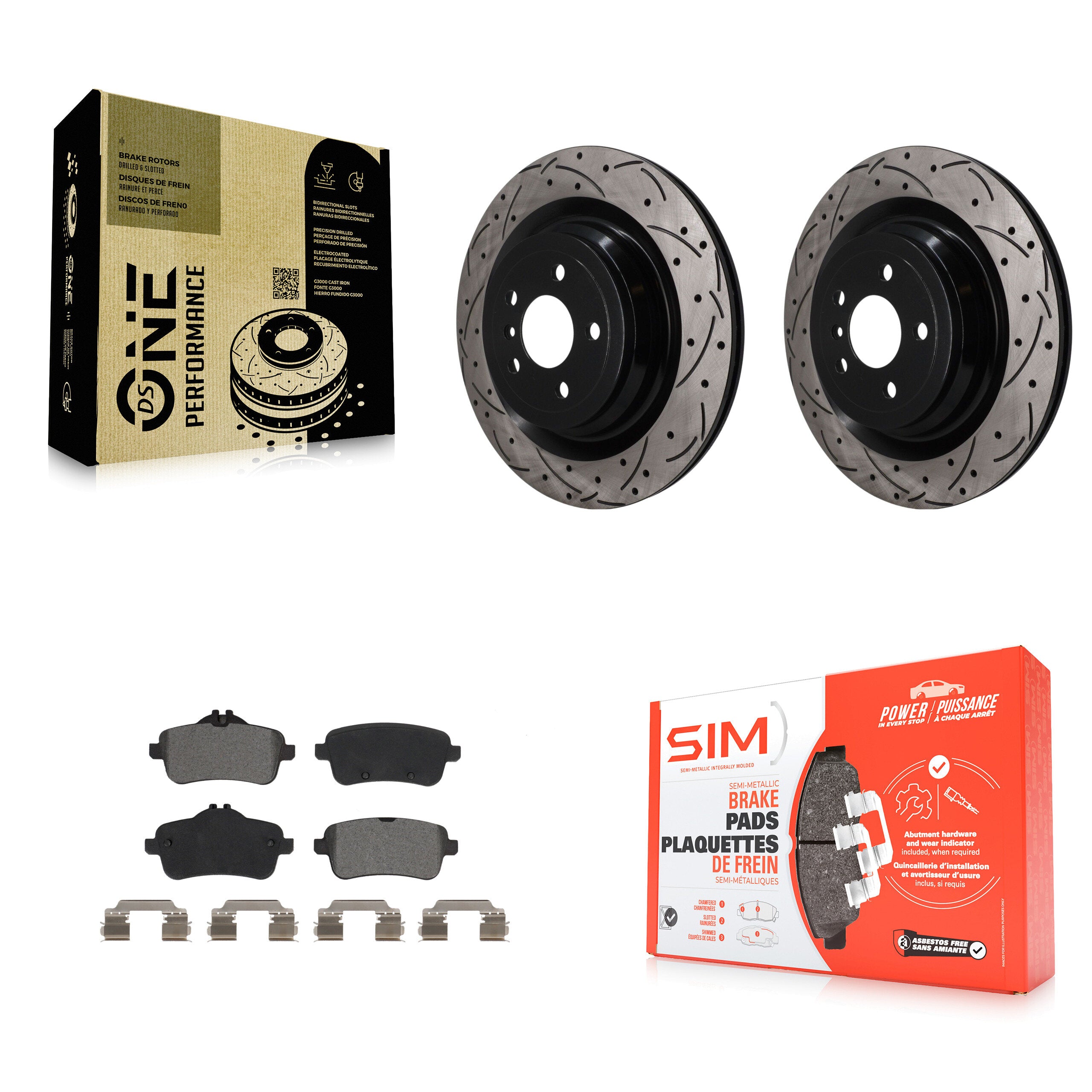 Transit Auto KDS-101662 Disc Brake Kit for 2013-2019 Mercedes-Benz GLS350d, Mercedes-Benz GLS450 and More - Rear