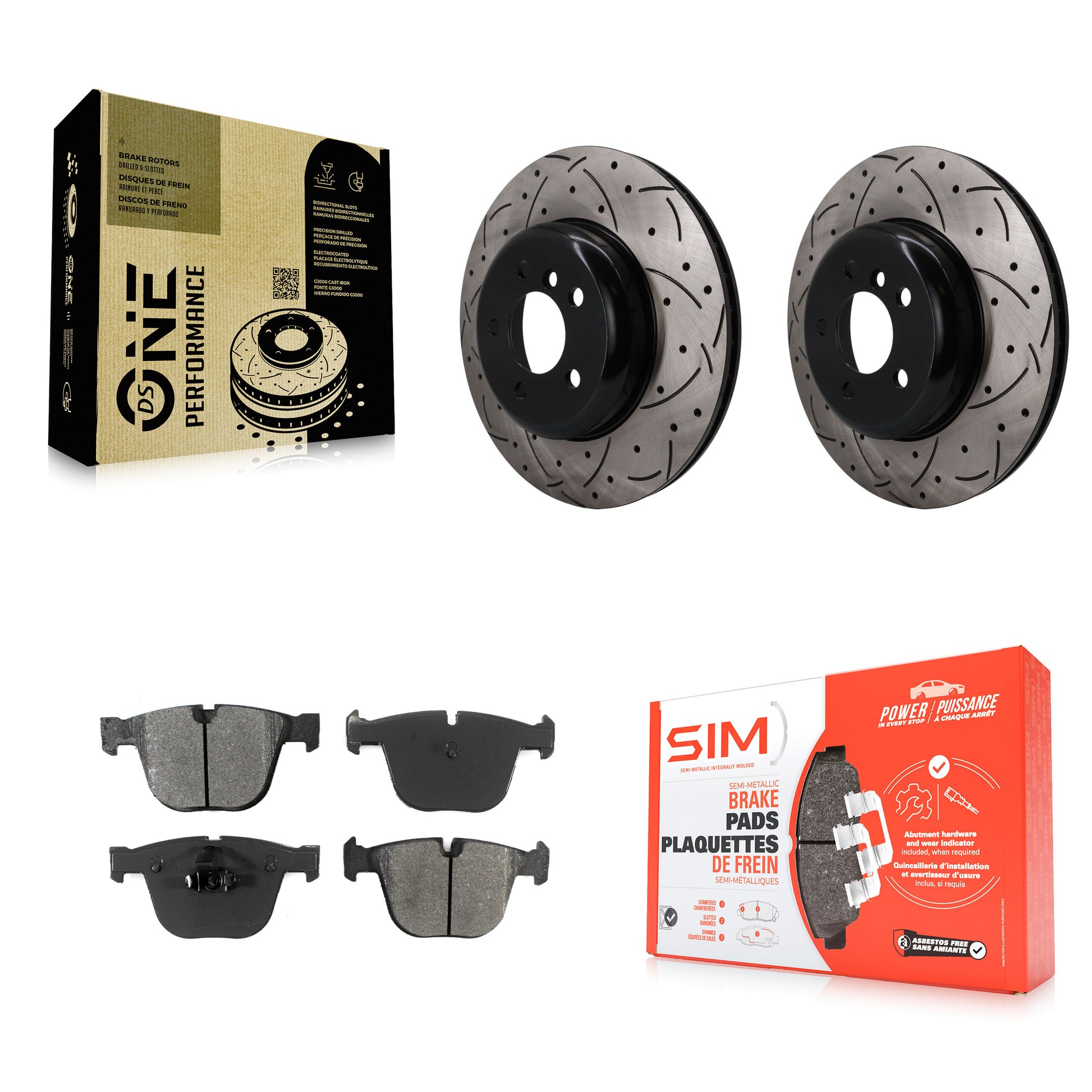 Transit Auto KDS-101675 Disc Brake Kit for 2010-2017 BMW ActiveHybrid 7, BMW 740Li xDrive and More - Rear