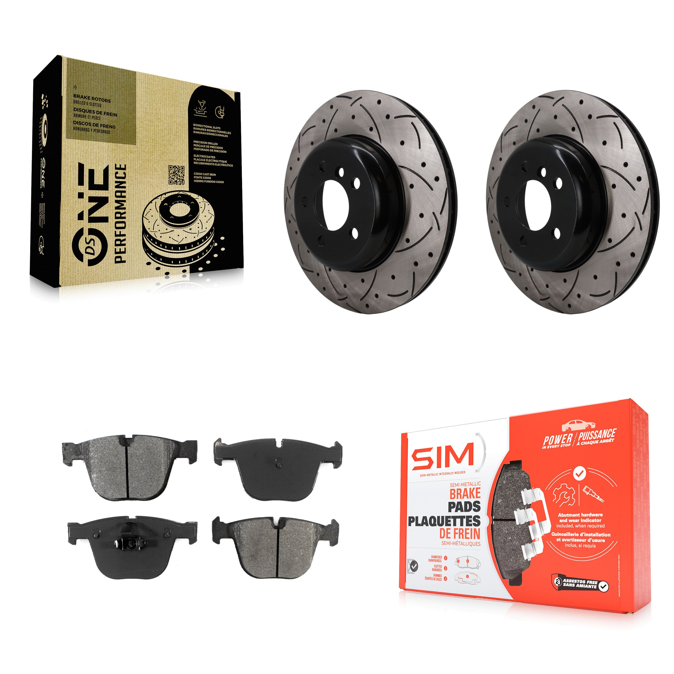 Transit Auto KDS-101675 Disc Brake Kit for 2010-2017 BMW ActiveHybrid 7, BMW 740Li xDrive and More - Rear