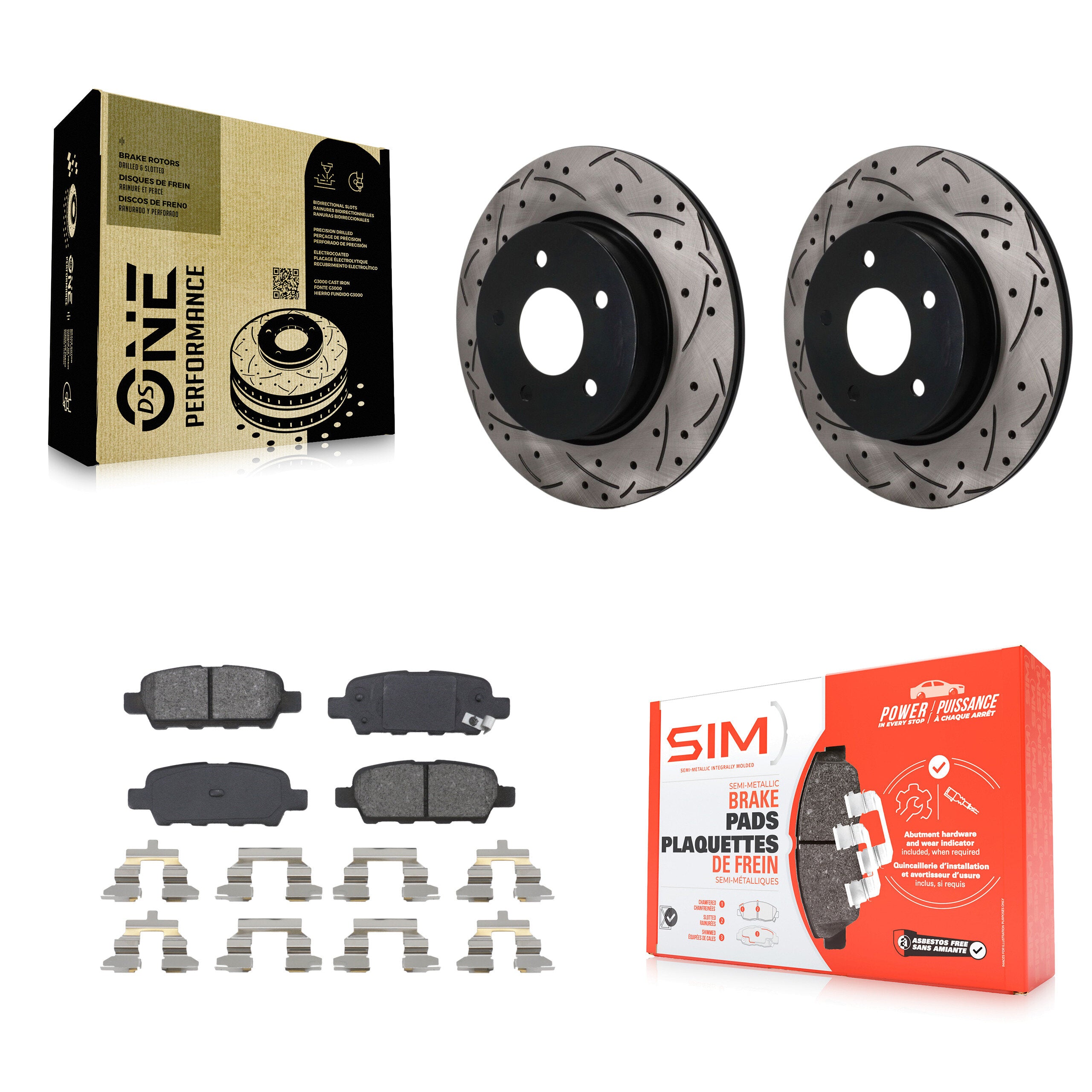 Transit Auto KDS-101690 Disc Brake Kit for 2017-2019 Nissan Rogue Sport, Nissan LEAF, Nissan Qashqai - Rear