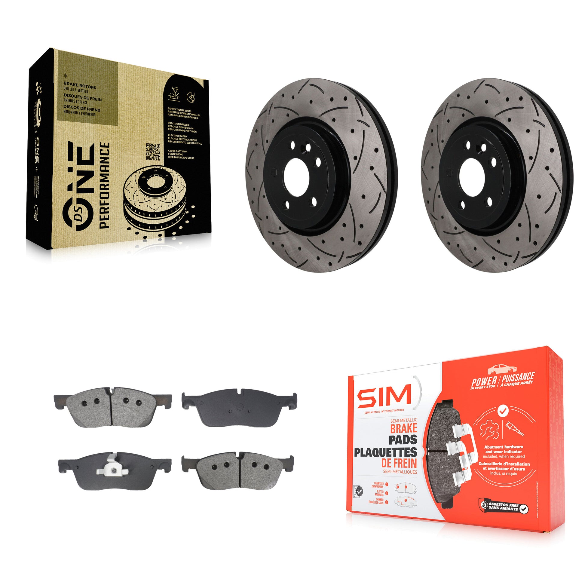 Transit Auto KDS-101708 Disc Brake Kit for 2017-2020 Jaguar F-Pace, Land Rover Range Rover Velar - Front