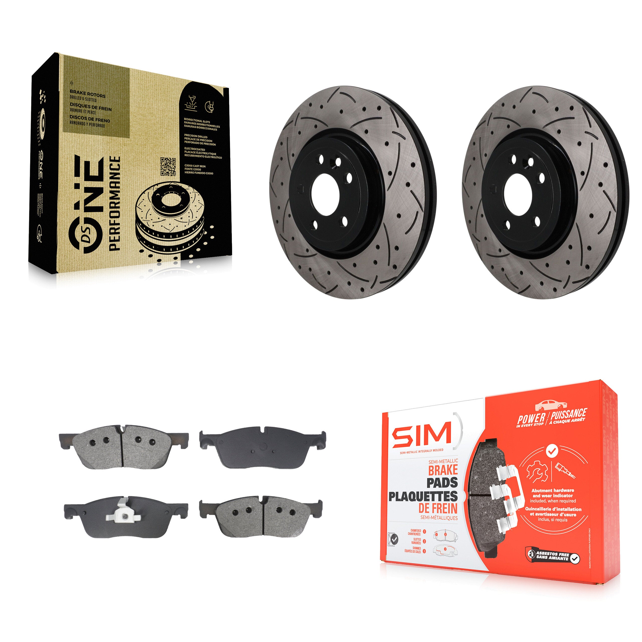 Transit Auto KDS-101708 Disc Brake Kit for 2017-2020 Jaguar F-Pace, Land Rover Range Rover Velar - Front