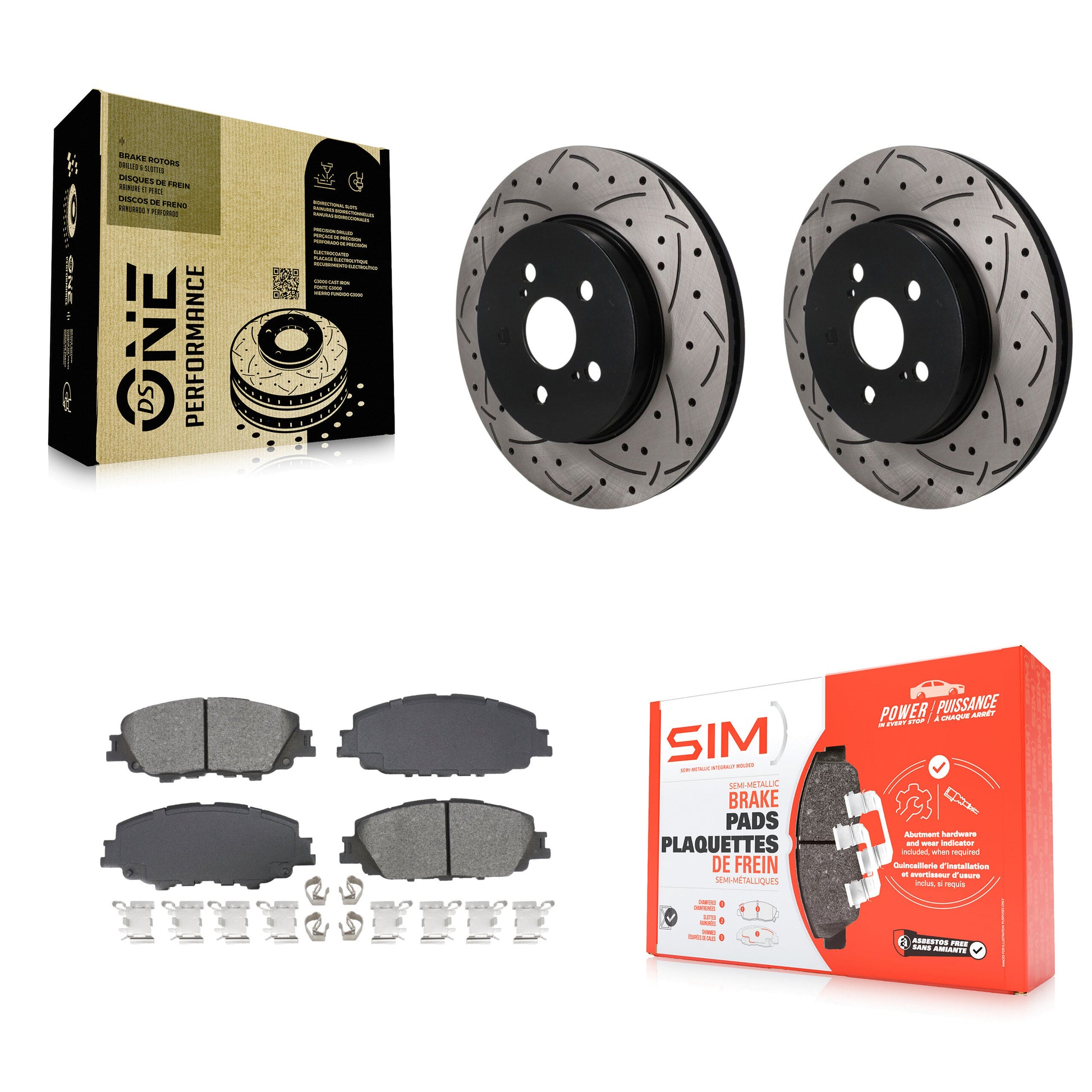 Transit Auto KDS-101722 Disc Brake Kit for 2019-2024 Toyota Corolla, Toyota Prius Prime - Front