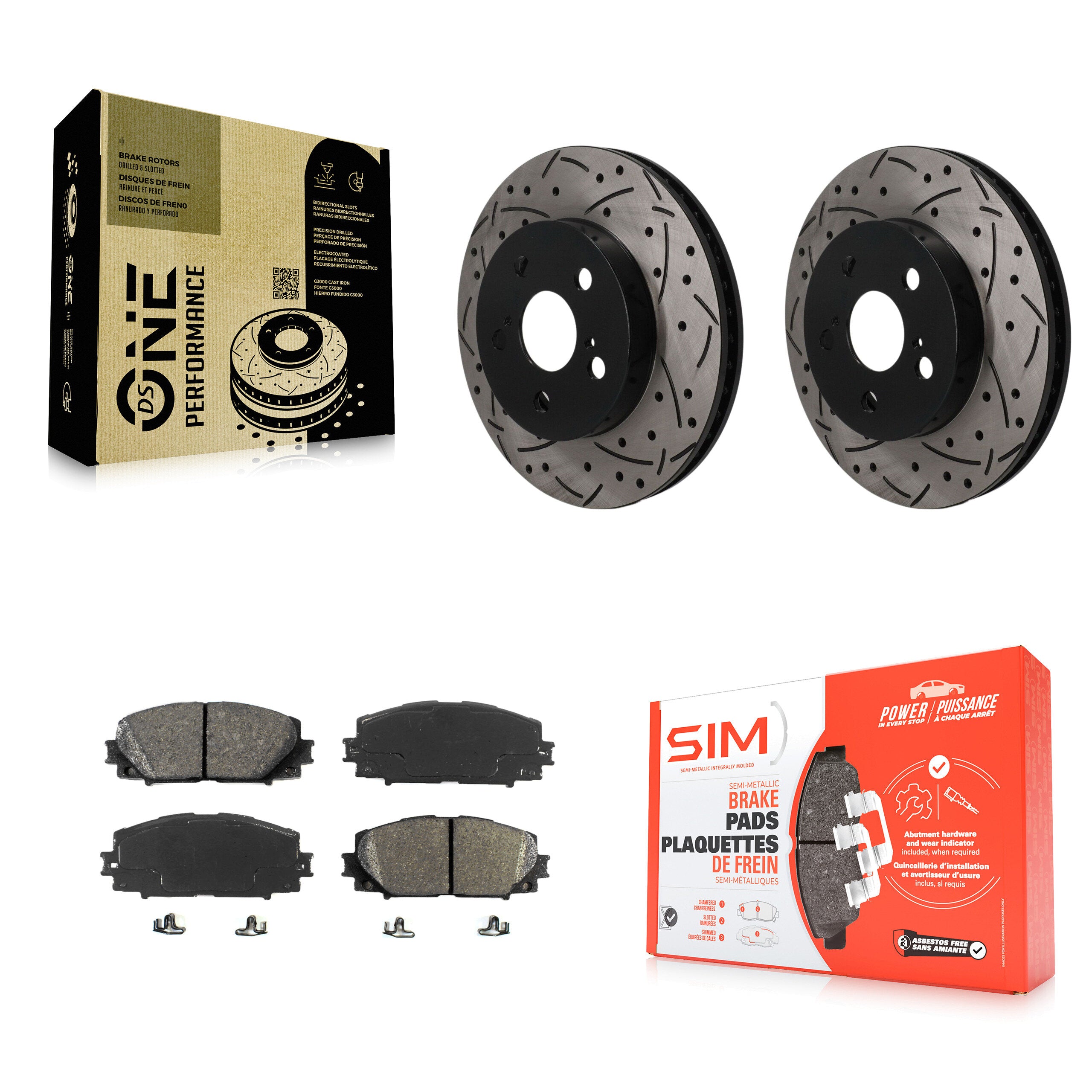 Transit Auto KDS-101728 Disc Brake Kit for 2016-2023 Toyota Corolla, Toyota Prius AWD-e and More - Front