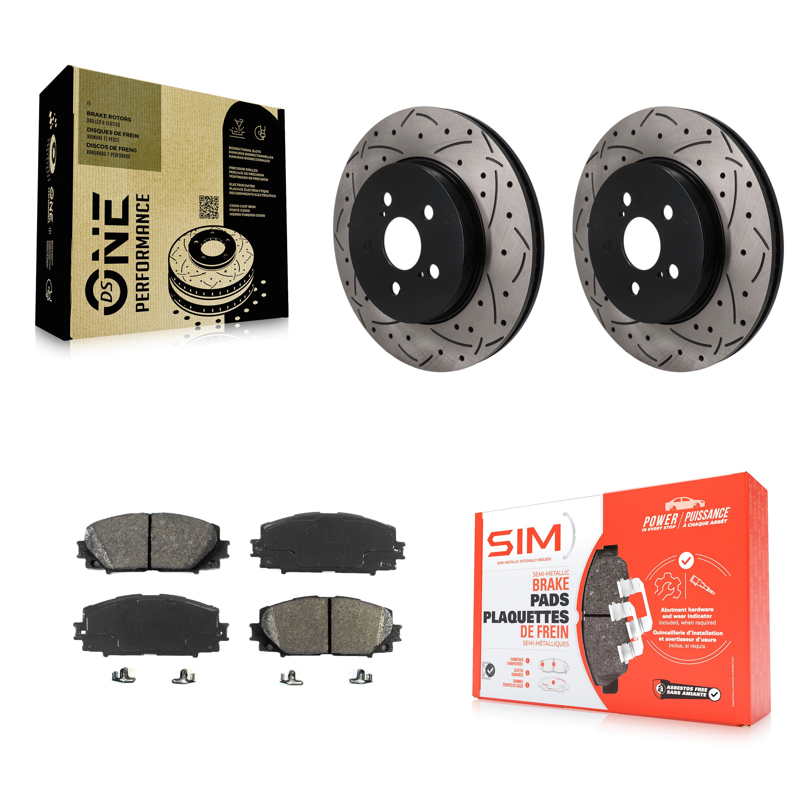 Transit Auto KDS-101729 Disc Brake Kit for 2019-2023 Toyota Corolla, Toyota Prius Prime - Front