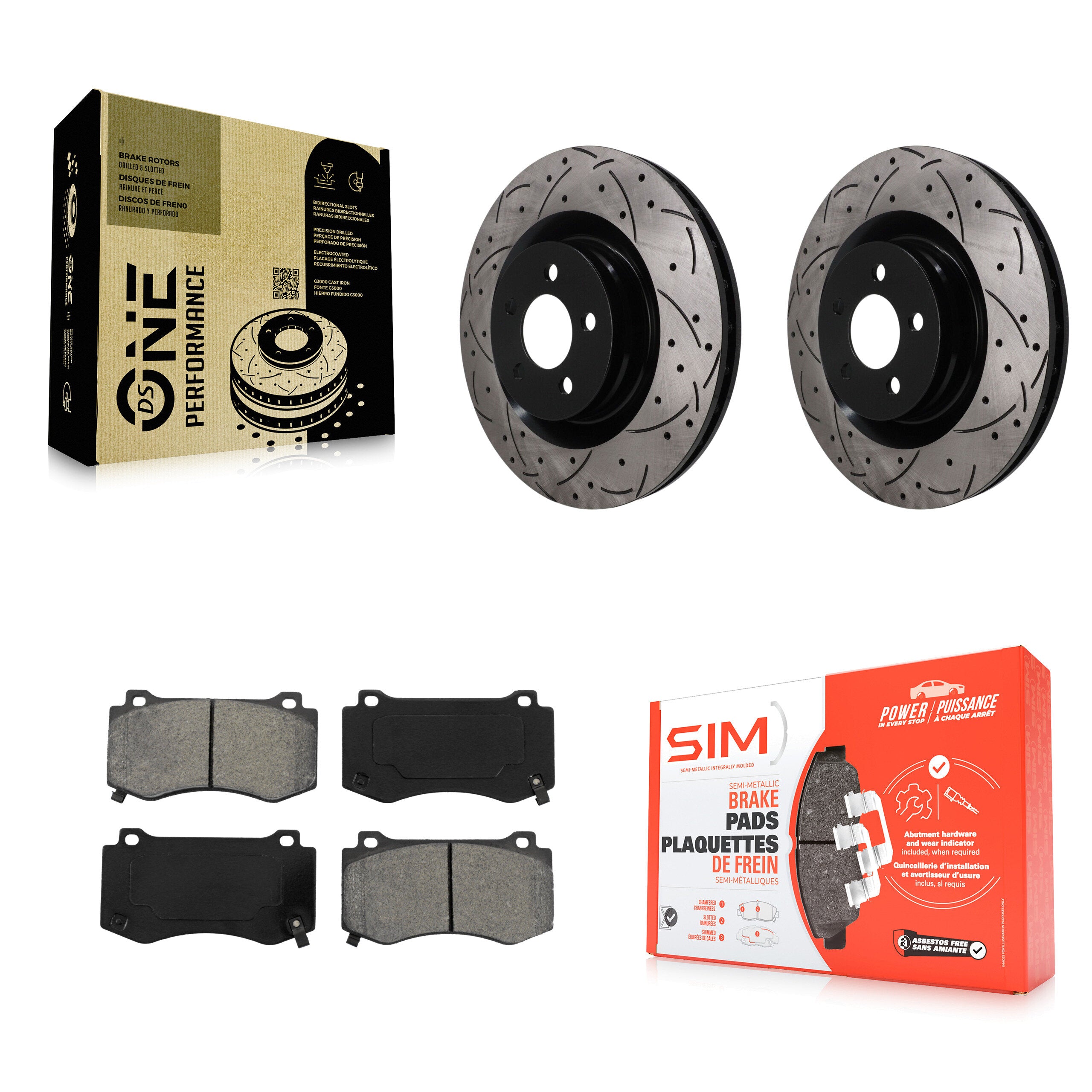 Transit Auto KDS-101739 Disc Brake Kit for 2005-2023 Dodge Challenger, Dodge Charger and More - Front