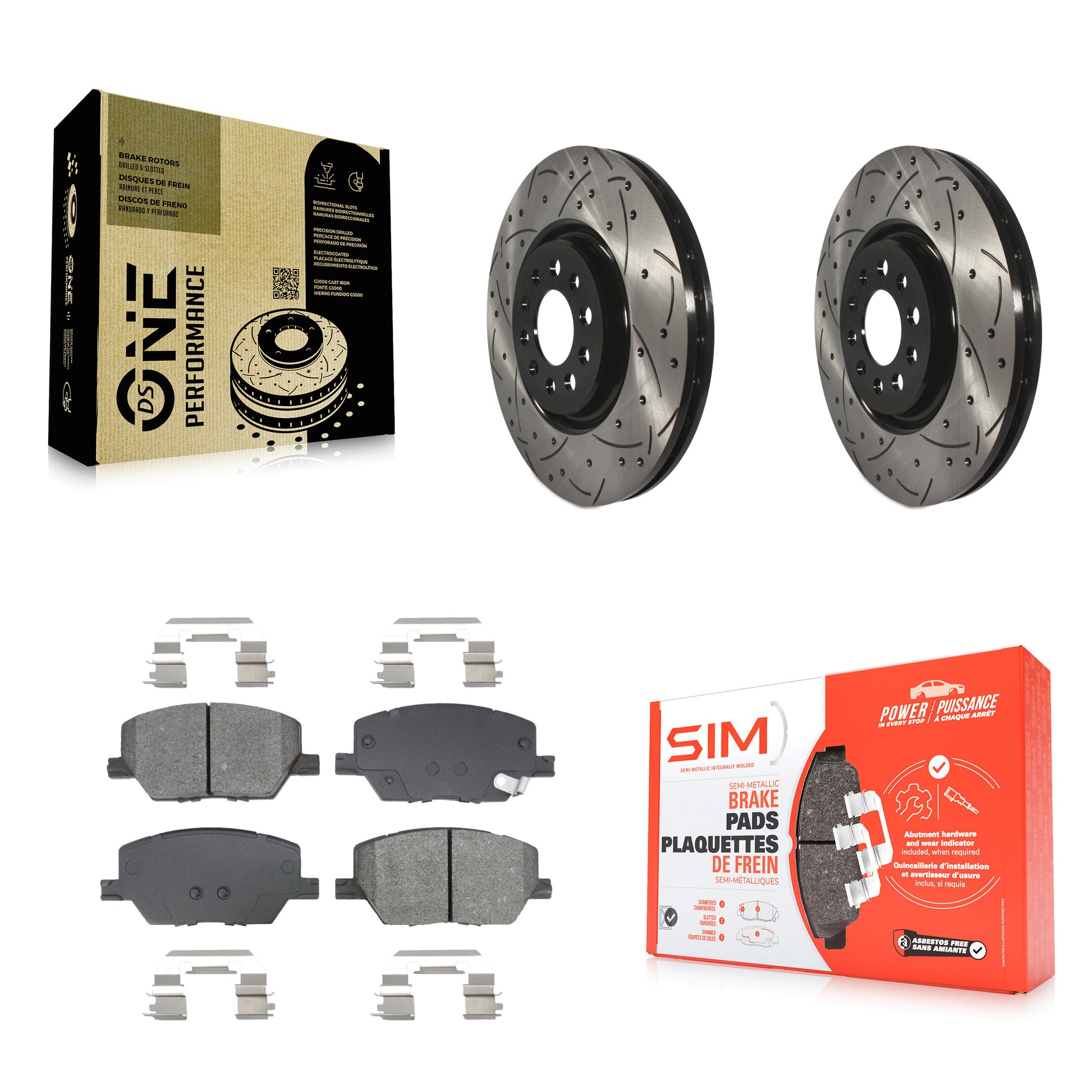 Transit Auto KDS-101750 Disc Brake Kit for 2023 Dodge Hornet, Jeep Compass - Front