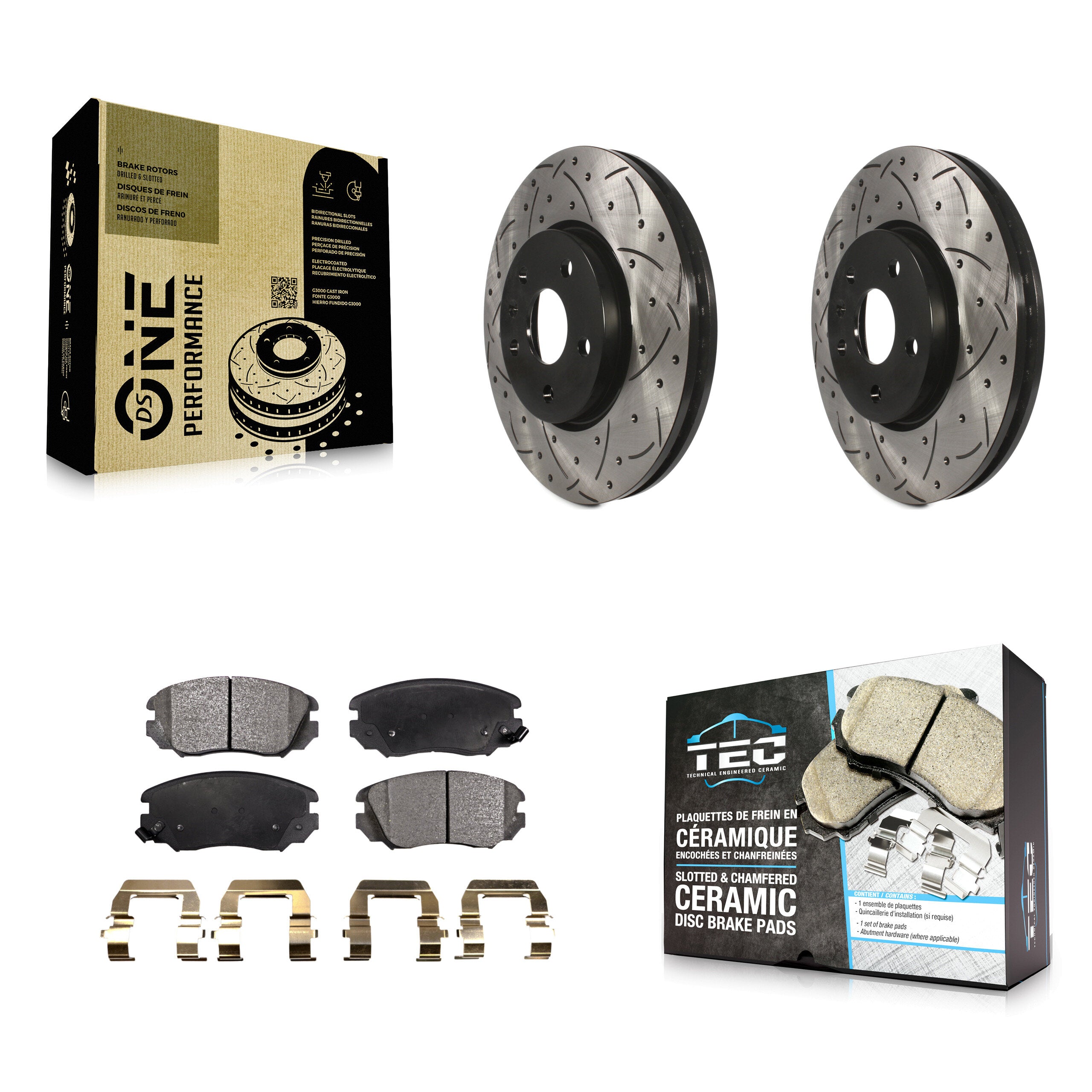 Transit Auto KDT-100007 Disc Brake Kit for 2010-2020 GMC Terrain, Chevrolet Malibu Limited and More - Front