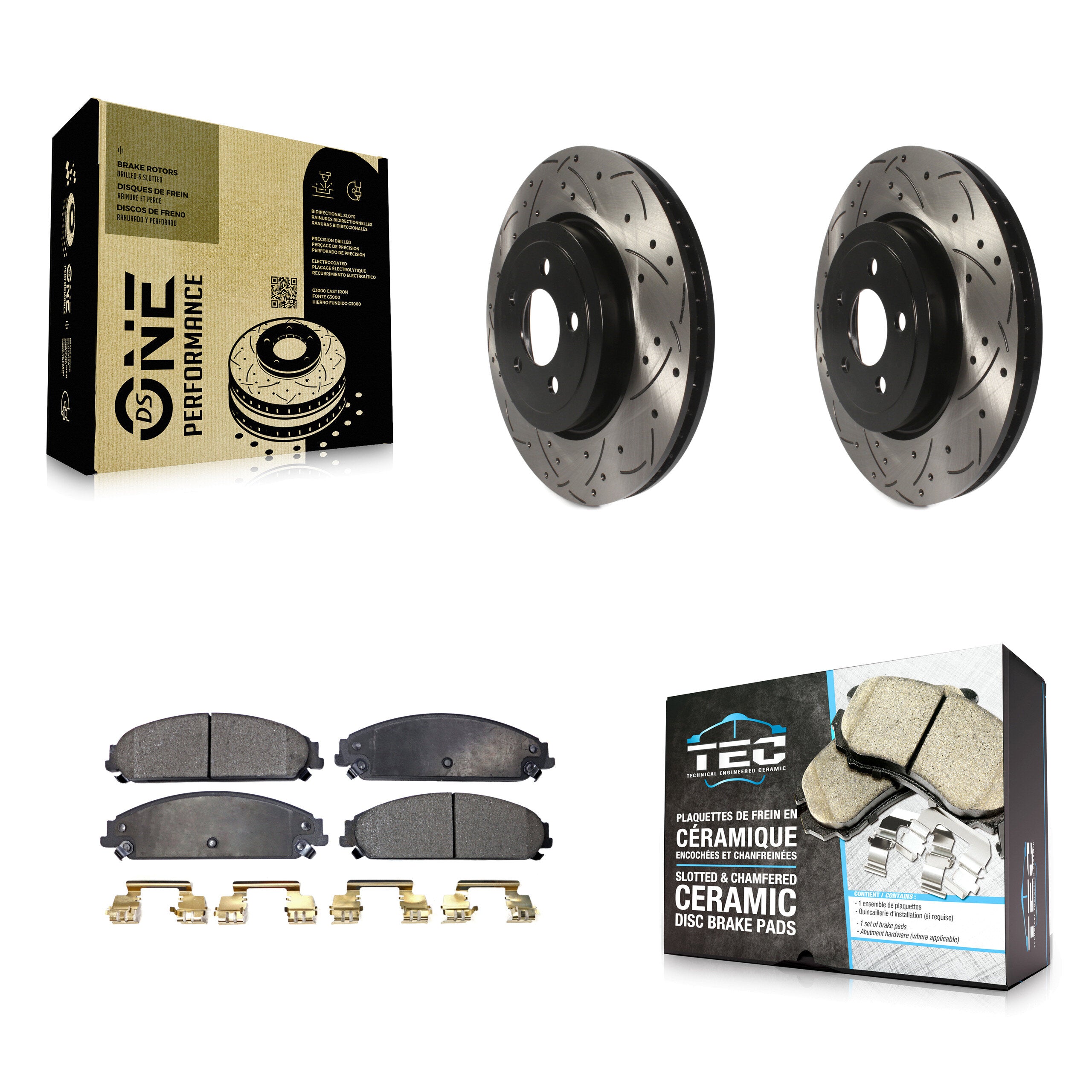 Transit Auto KDT-100045 Disc Brake Kit for 2005-2023 Dodge Charger, Chrysler 300 and More - Front