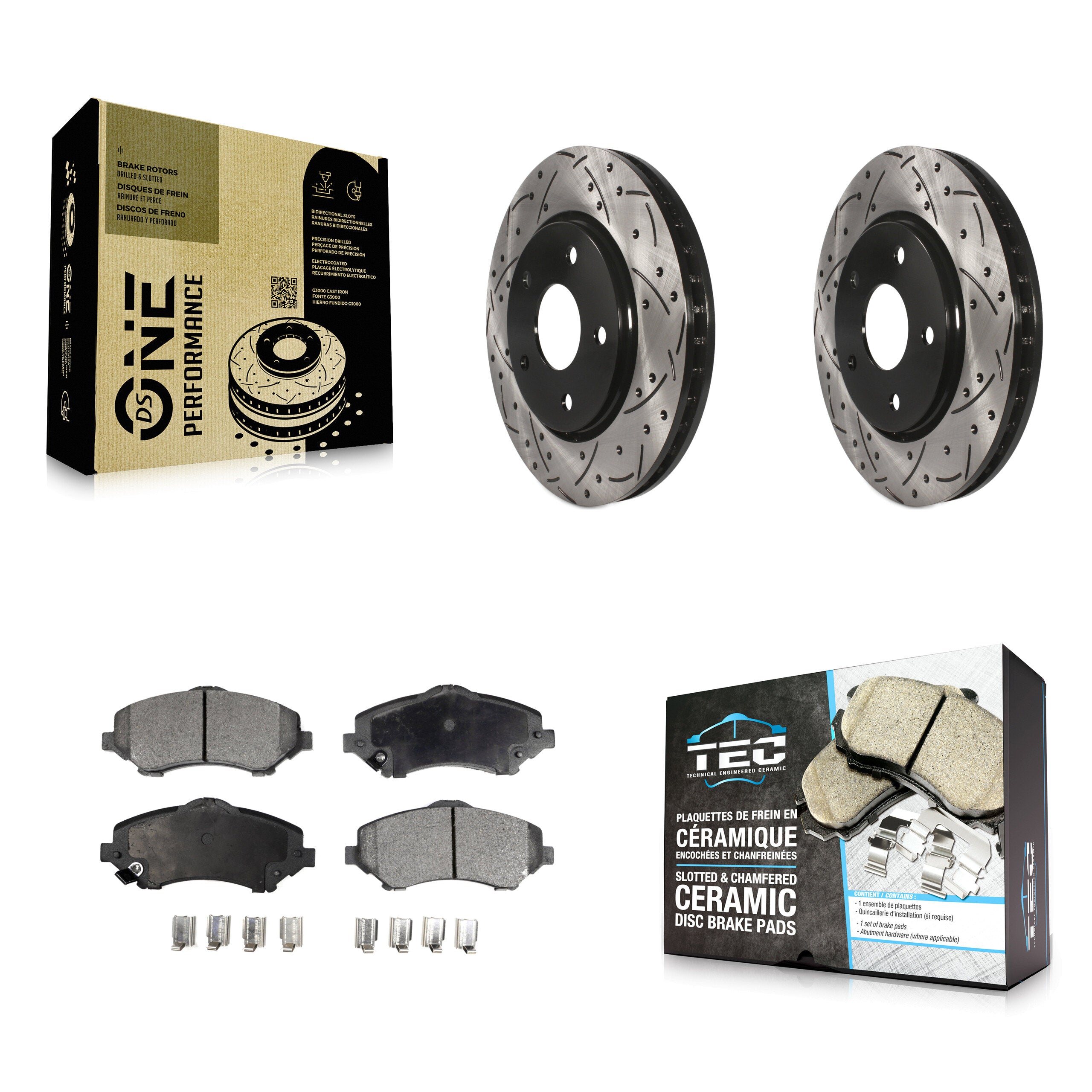 Transit Auto KDT-100049 Disc Brake Kit for 2008-2016 Chrysler Town & Country, Dodge Grand Caravan and More - Front