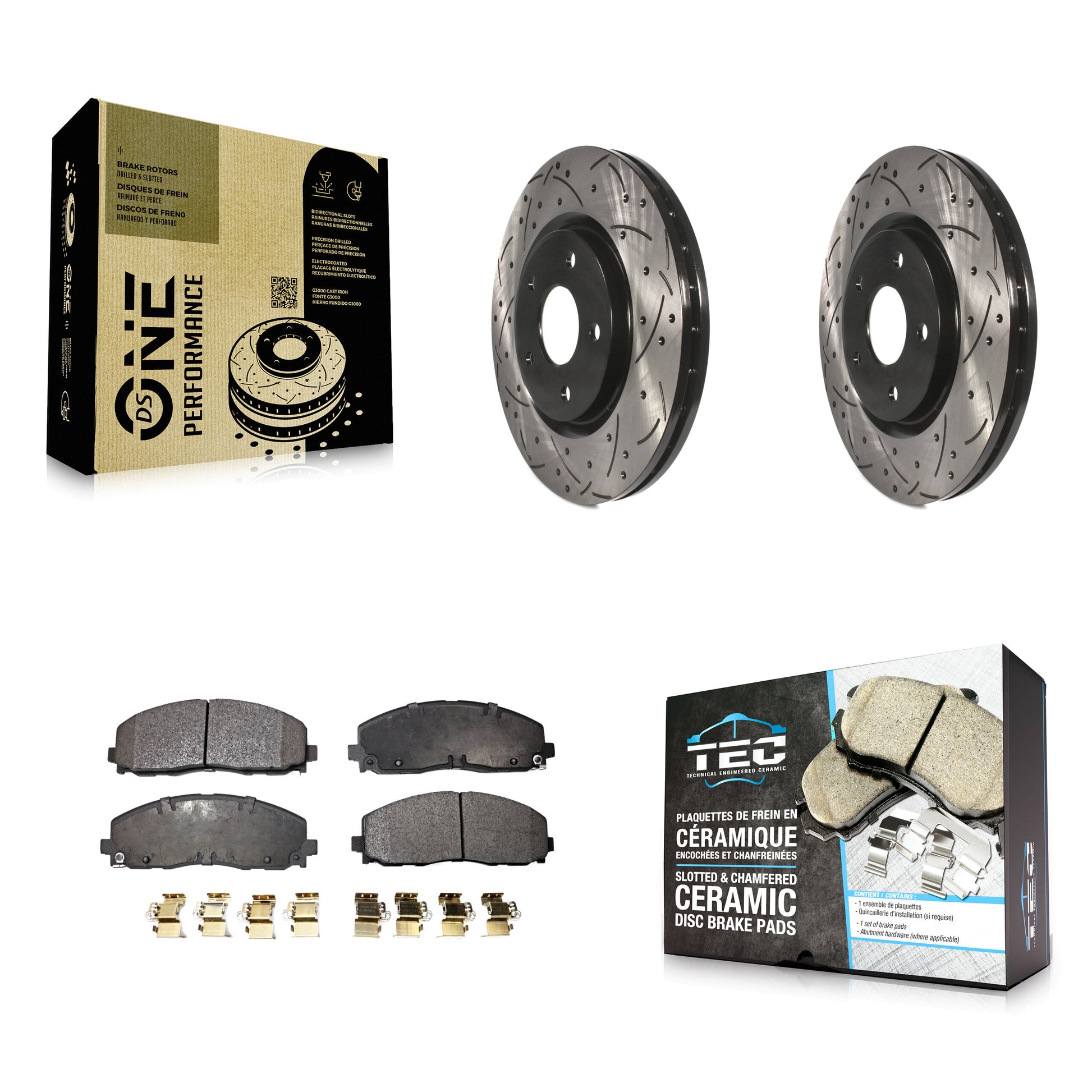 Transit Auto KDT-100054 Disc Brake Kit for 2009-2024 Chrysler Pacifica, Chrysler Grand Caravan and More - Front
