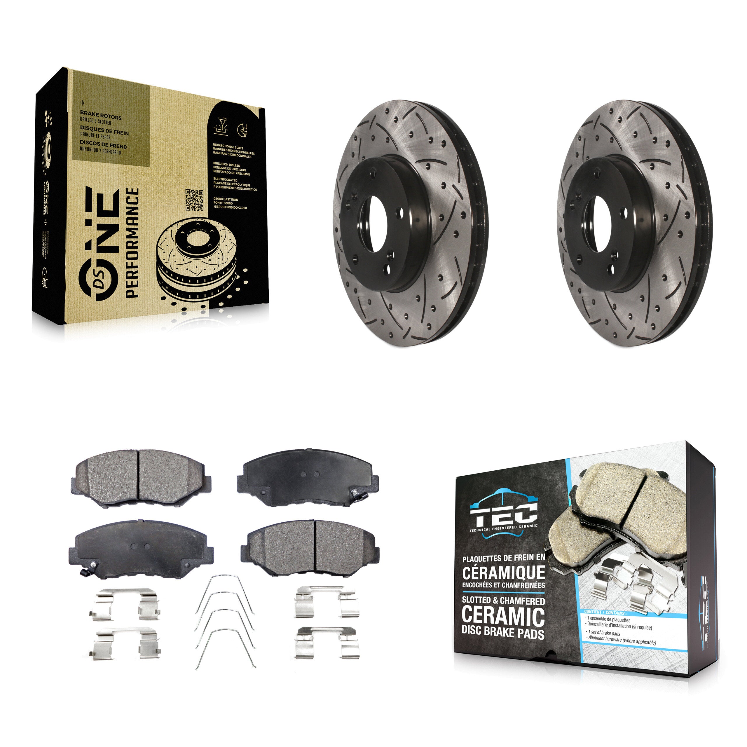 Transit Auto KDT-100065 Disc Brake Kit for 2003-2017 Honda Accord, Honda CR-Z and More - Front