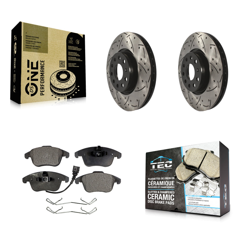 Transit Auto KDT-100081 Disc Brake Kit for 2009-2020 Volkswagen Tiguan Limited, Audi Q3 and More - Front