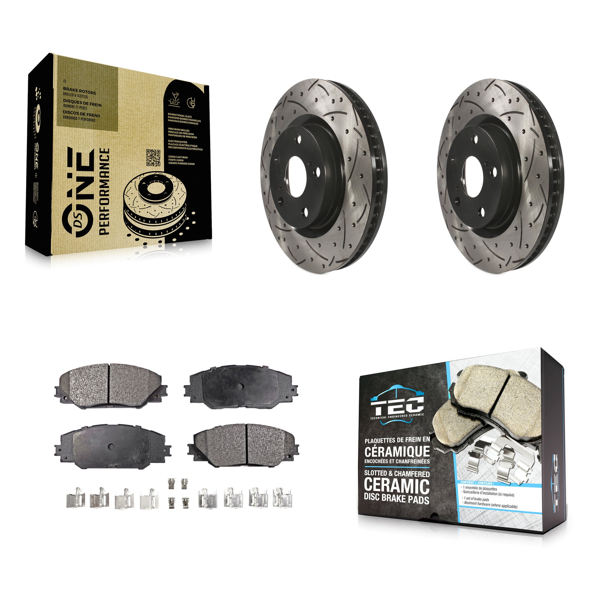 Transit Auto KDT-100098 Disc Brake Kit for 2006-2020 Toyota RAV4, Toyota Corolla iM and More - Front