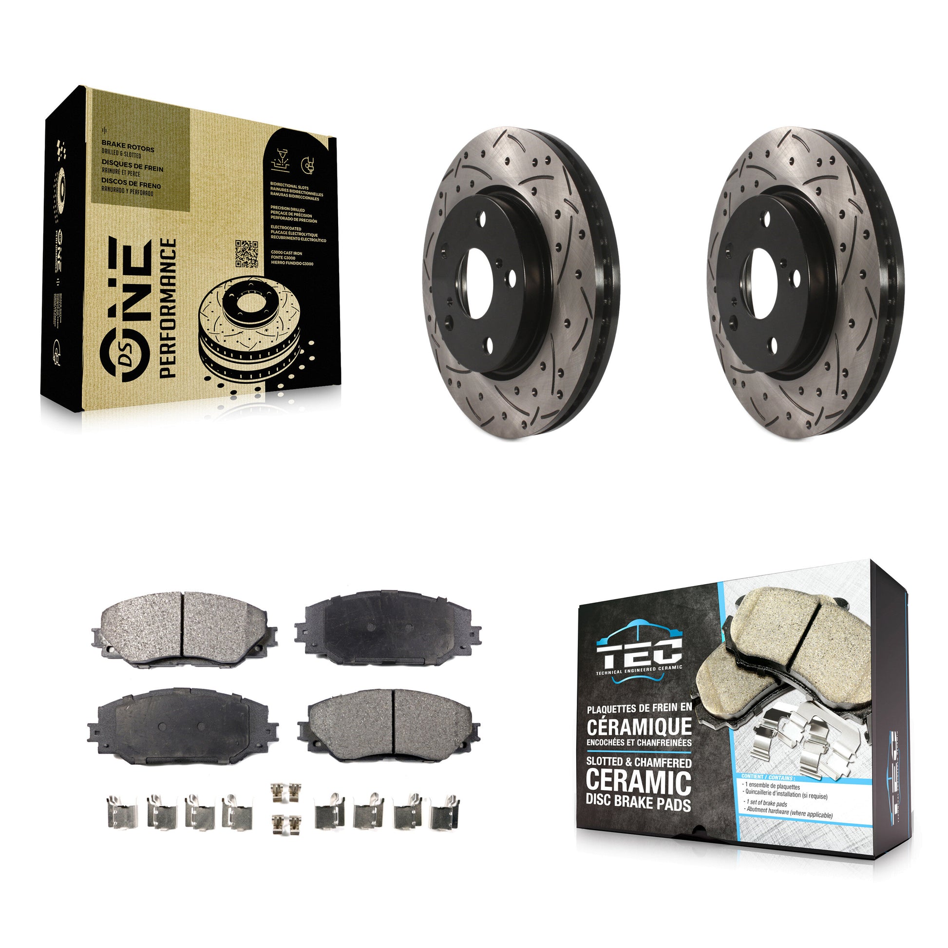 Transit Auto KDT-100100 Disc Brake Kit for 2006-2018 Toyota RAV4, Toyota Prius V and More - Front