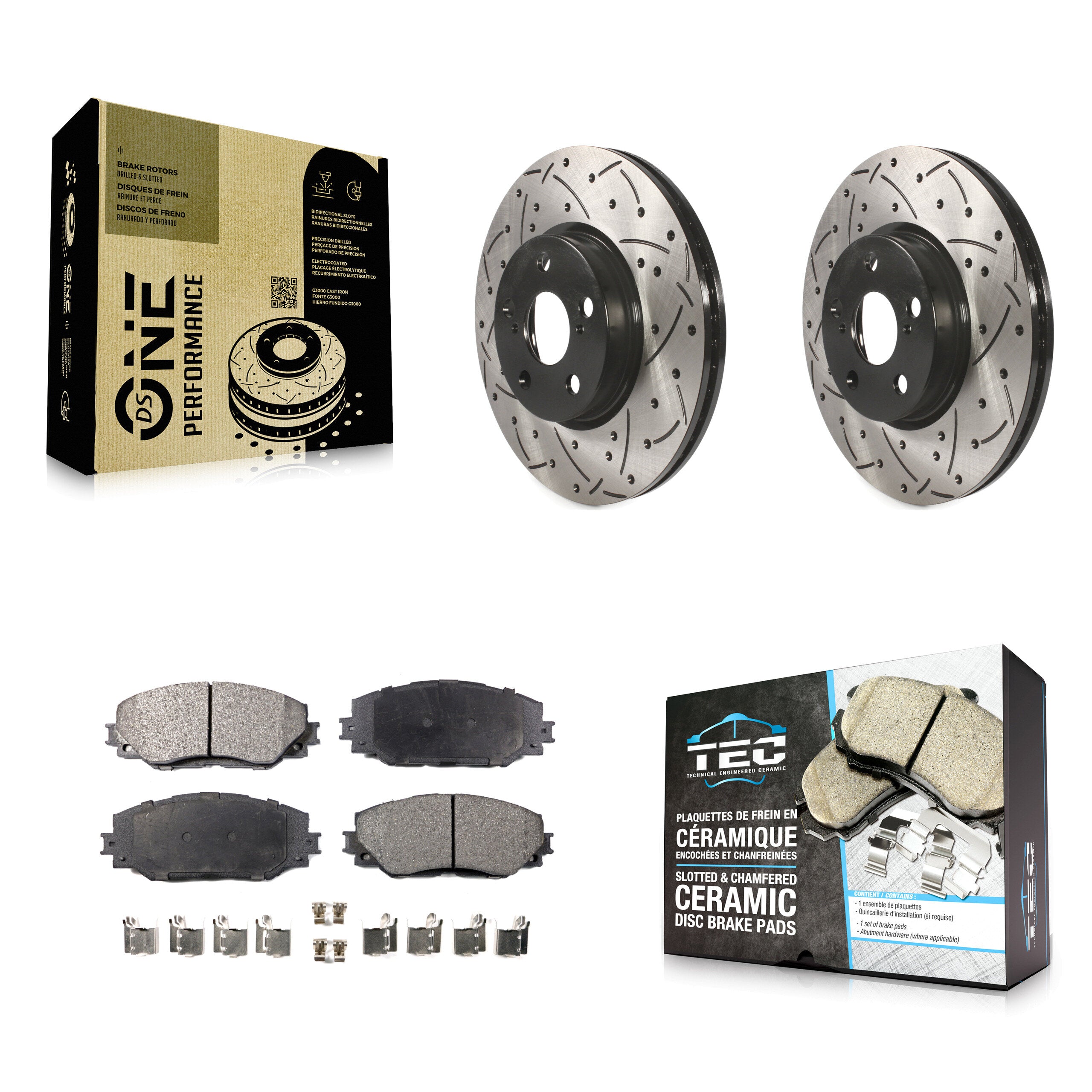 Transit Auto KDT-100118 Disc Brake Kit for 2008-2019 Toyota Corolla, Toyota Matrix and More - Front