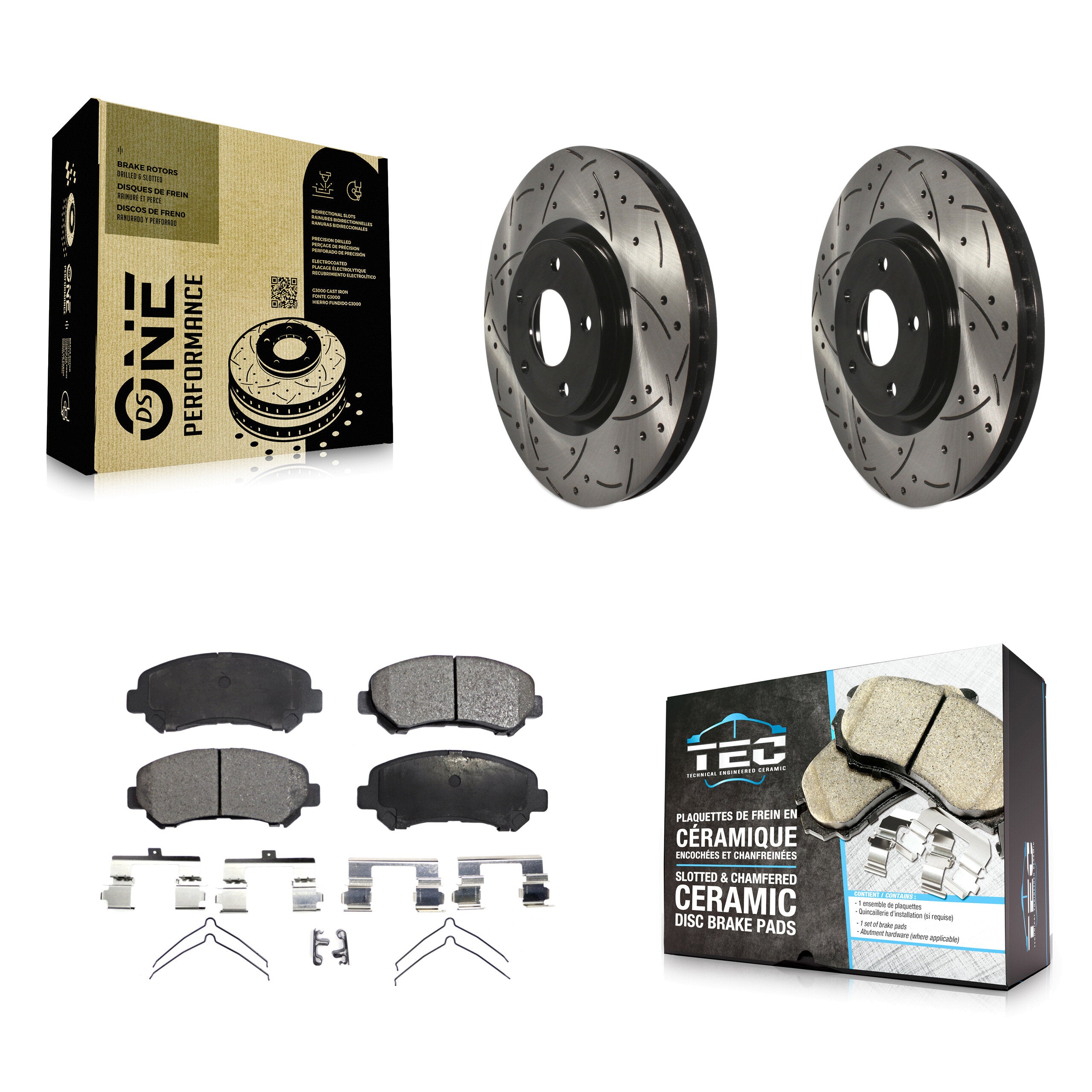 Transit Auto KDT-100122 Disc Brake Kit for 2007-2017 Nissan Juke, Nissan Sentra - Front