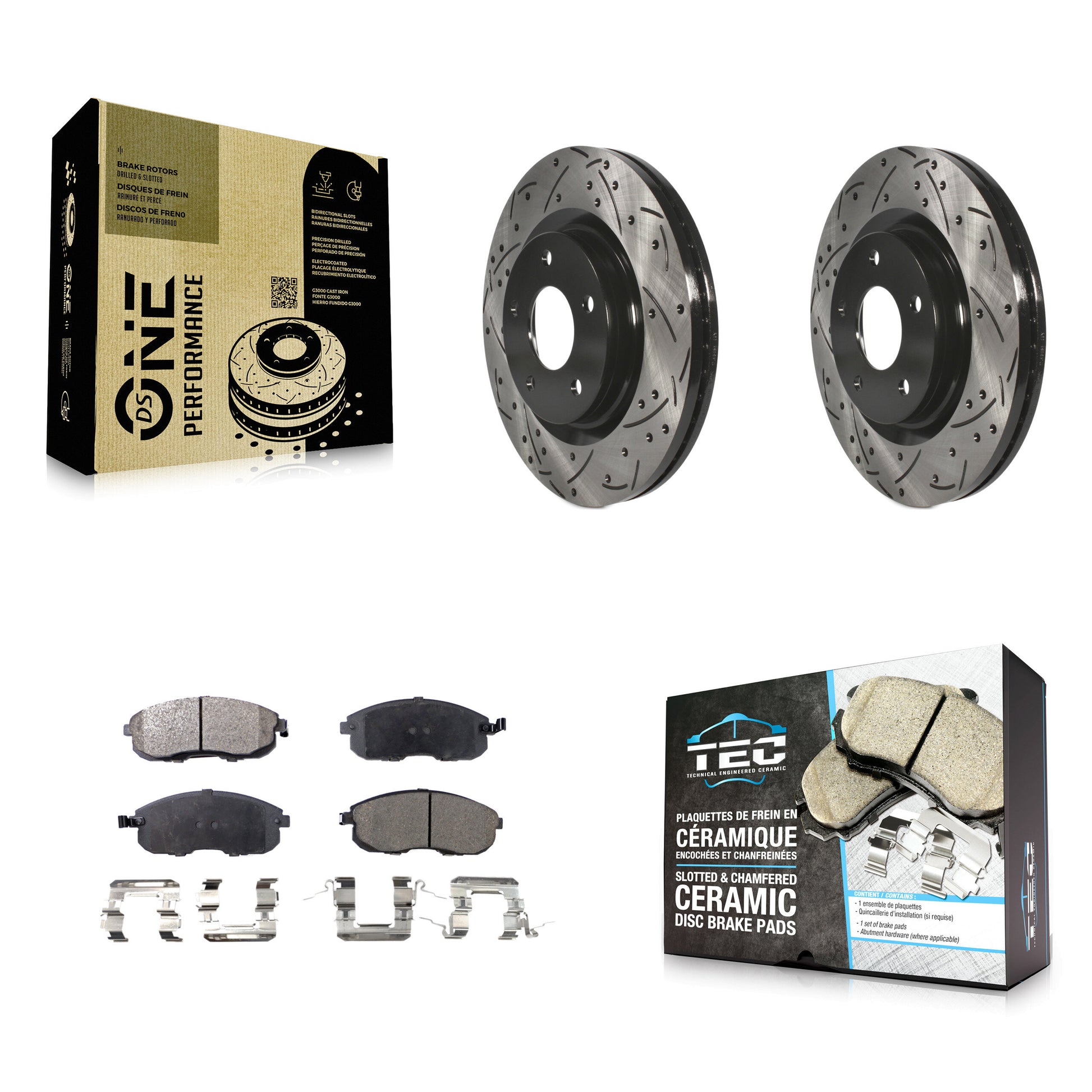 Transit Auto KDT-100143 Disc Brake Kit for 2011-2019 Nissan Juke, Nissan Sentra - Front