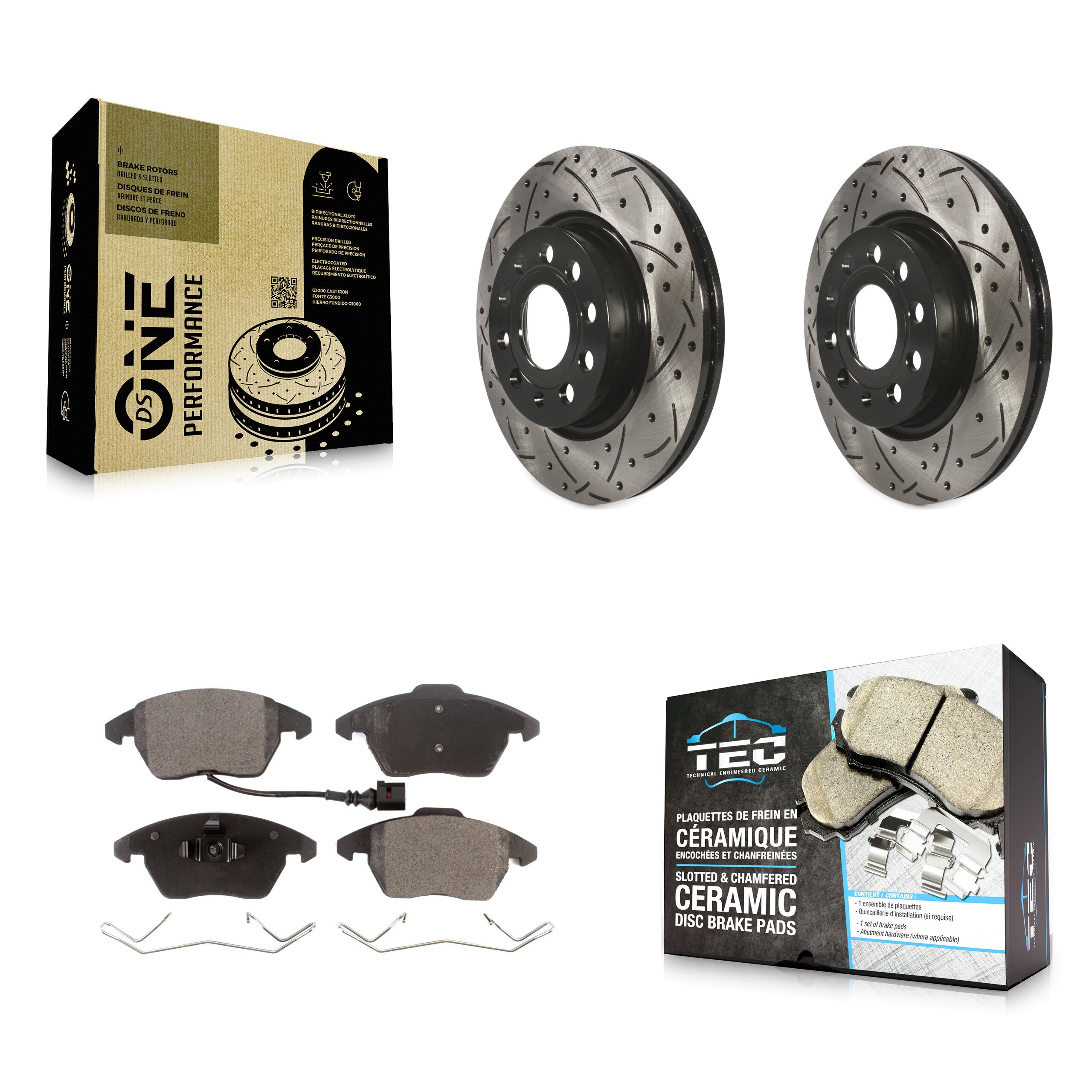 Transit Auto KDT-100149 Disc Brake Kit for 2011-2013 Volkswagen GTI, Audi A3 Quattro - Front