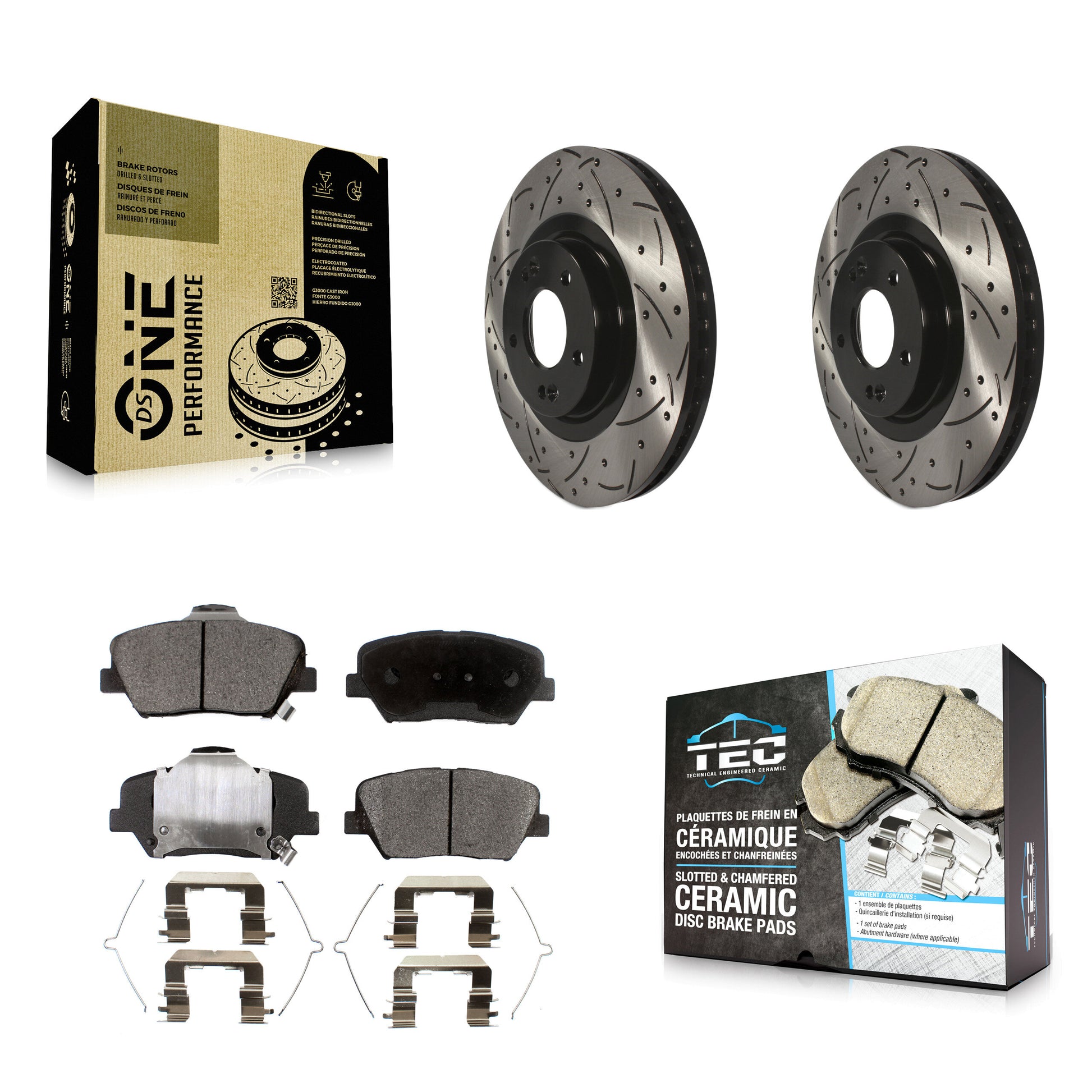Transit Auto KDT-100161 Disc Brake Kit for 2016-2020 Hyundai Santa Fe Sport, Kia Sorento - Front