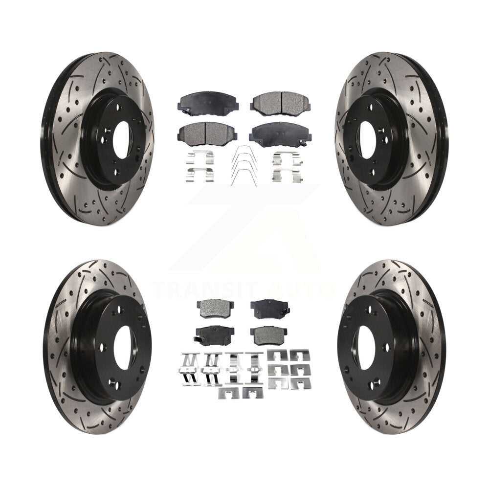 Transit Auto KDT-100291 Disc Brake Kit for 2012-2015 Acura ILX, Honda Civic - Front and Rear