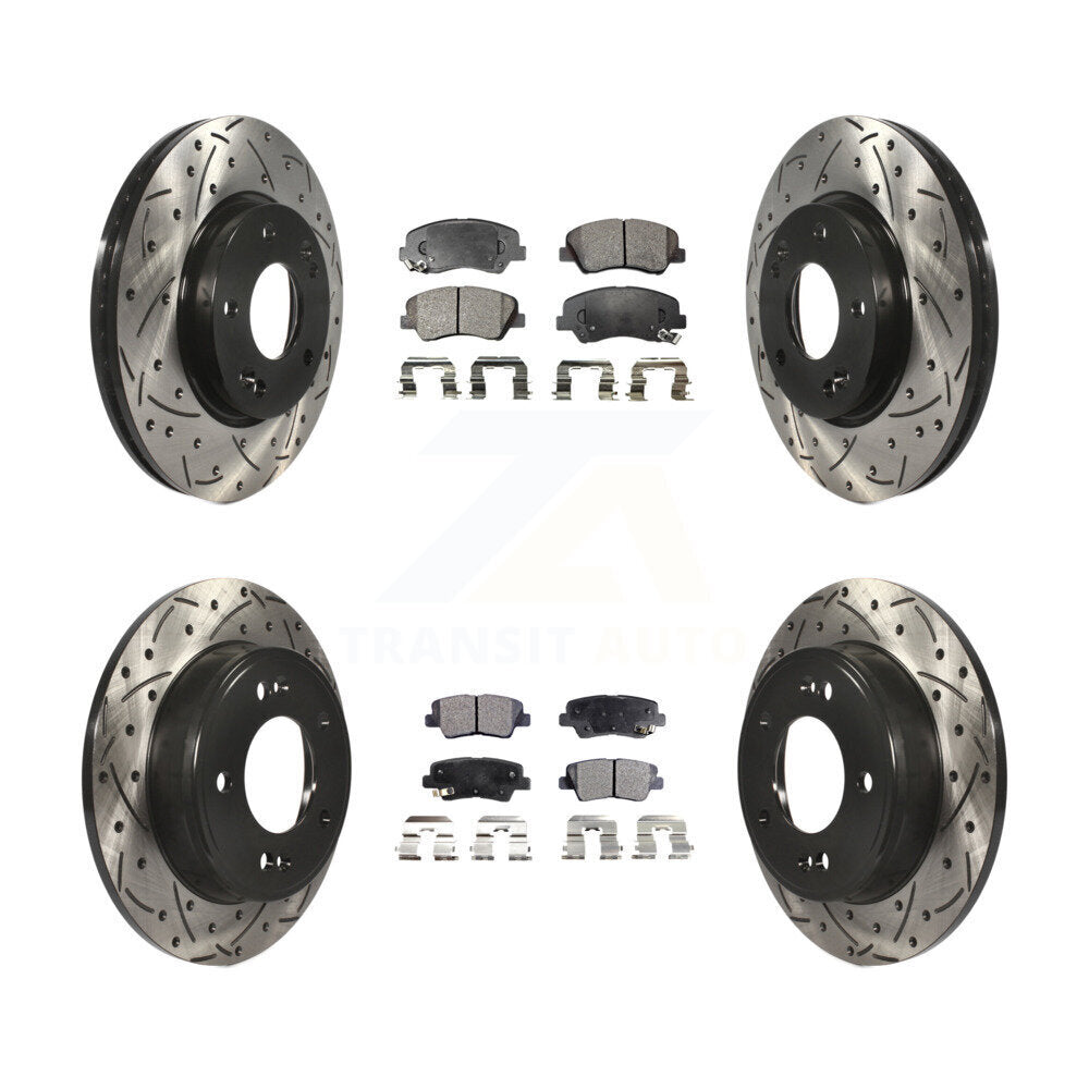 Transit Auto KDT-100375 Disc Brake Kit for 2011-2016 Hyundai Elantra GT, Kia Forte and More - Front and Rear