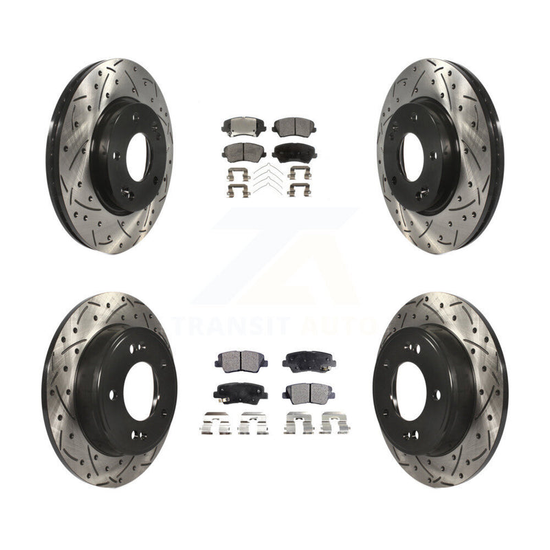 Transit Auto KDT-100376 Disc Brake Kit for 2016-2017 Kia Forte Koup, Hyundai Elantra GT - Front and Rear