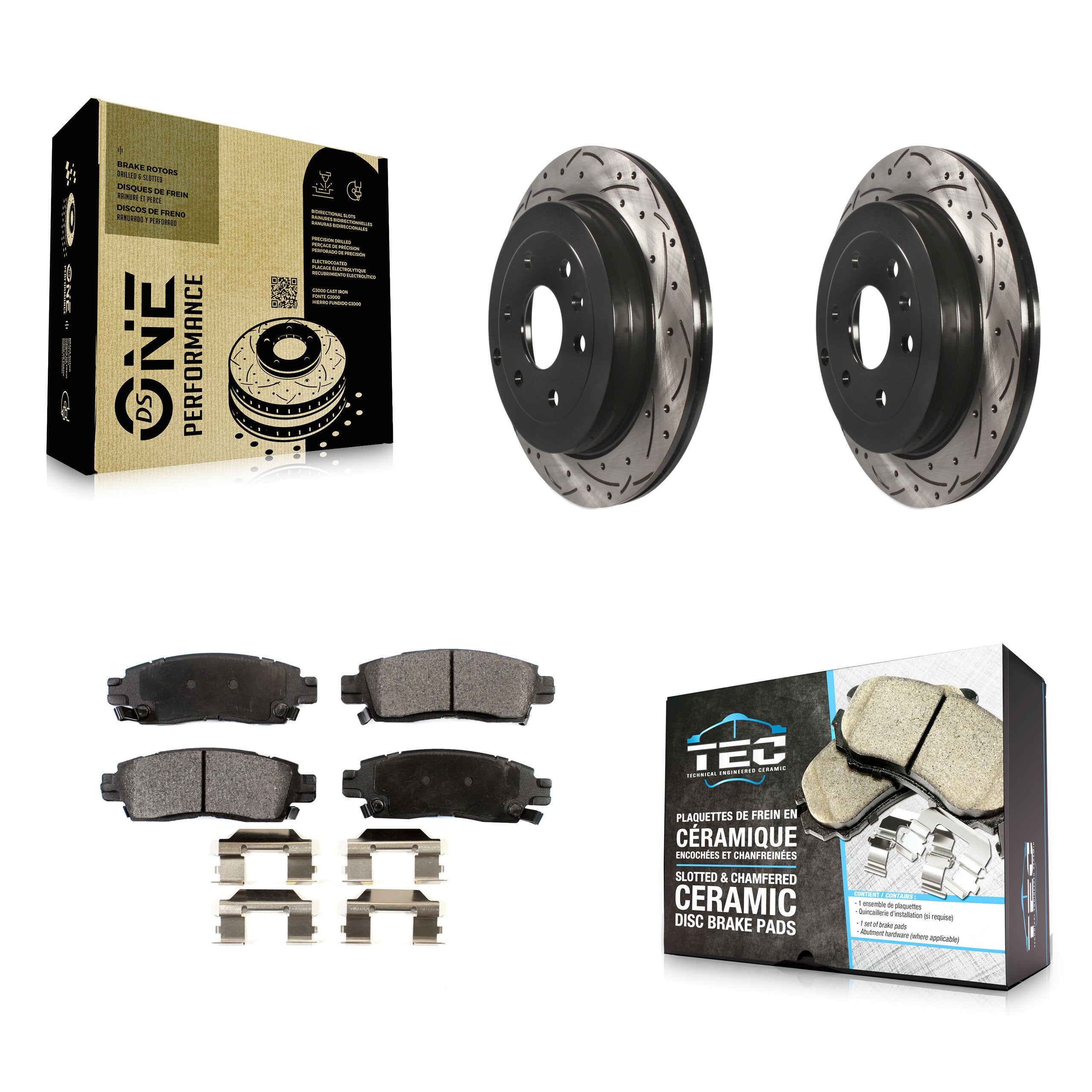 Transit Auto KDT-100431 Disc Brake Kit for 2007-2017 GMC Acadia Limited, Chevrolet Traverse and More - Rear