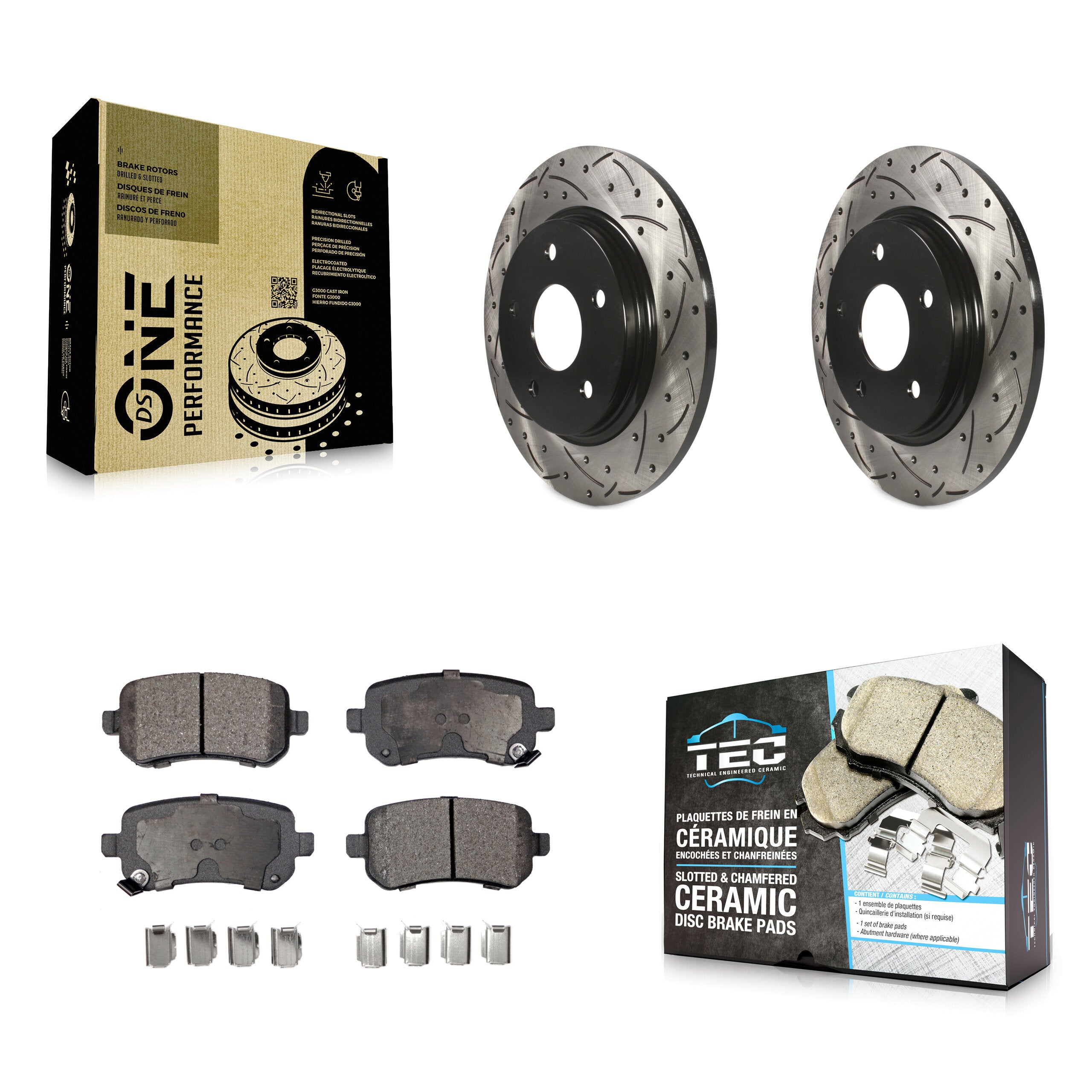 Transit Auto KDT-100480 Disc Brake Kit for 2008-2012 Chrysler Town & Country, Dodge Grand Caravan and More - Rear