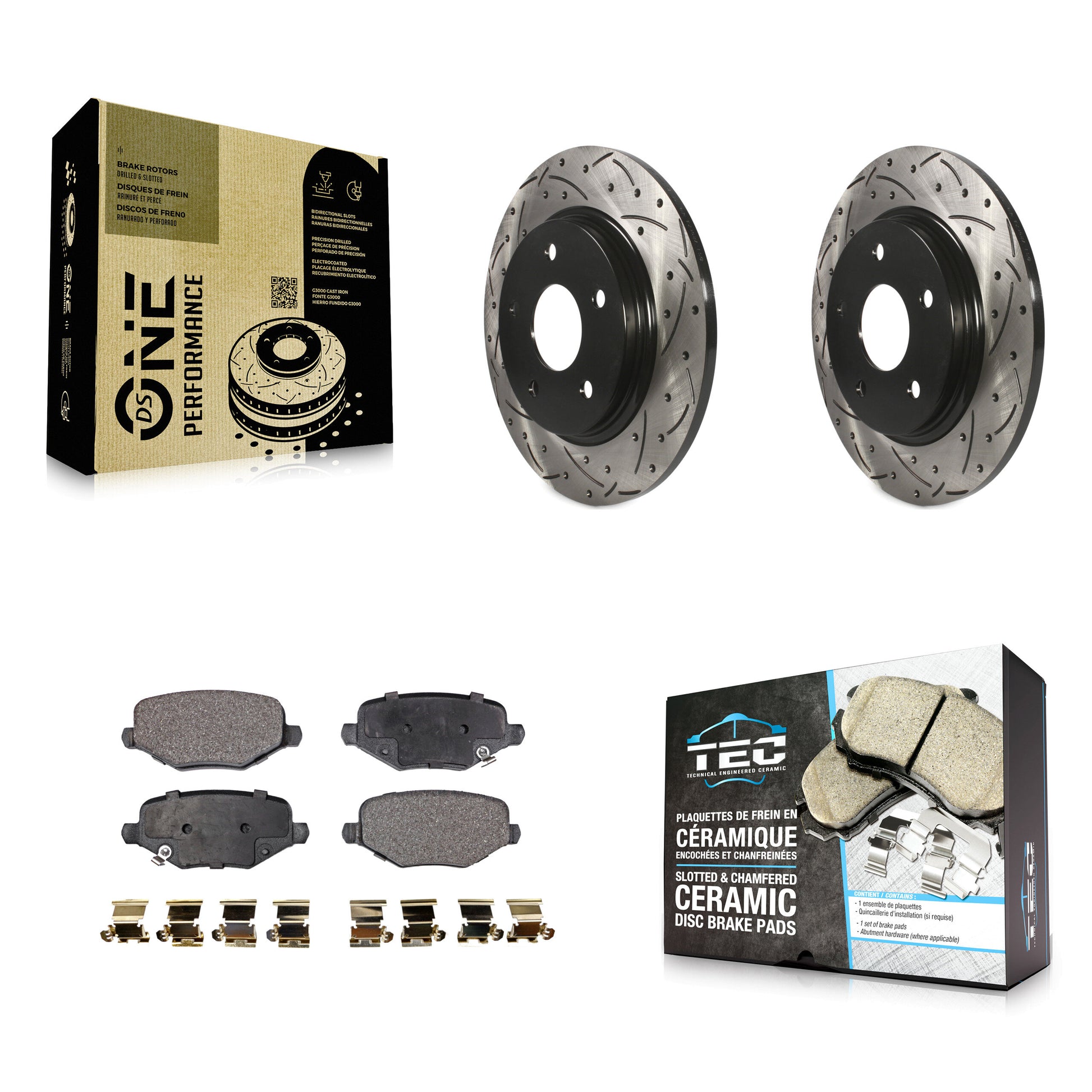 Transit Auto KDT-100482 Disc Brake Kit for 2012-2016 Chrysler Town & Country, Dodge Grand Caravan and More - Rear