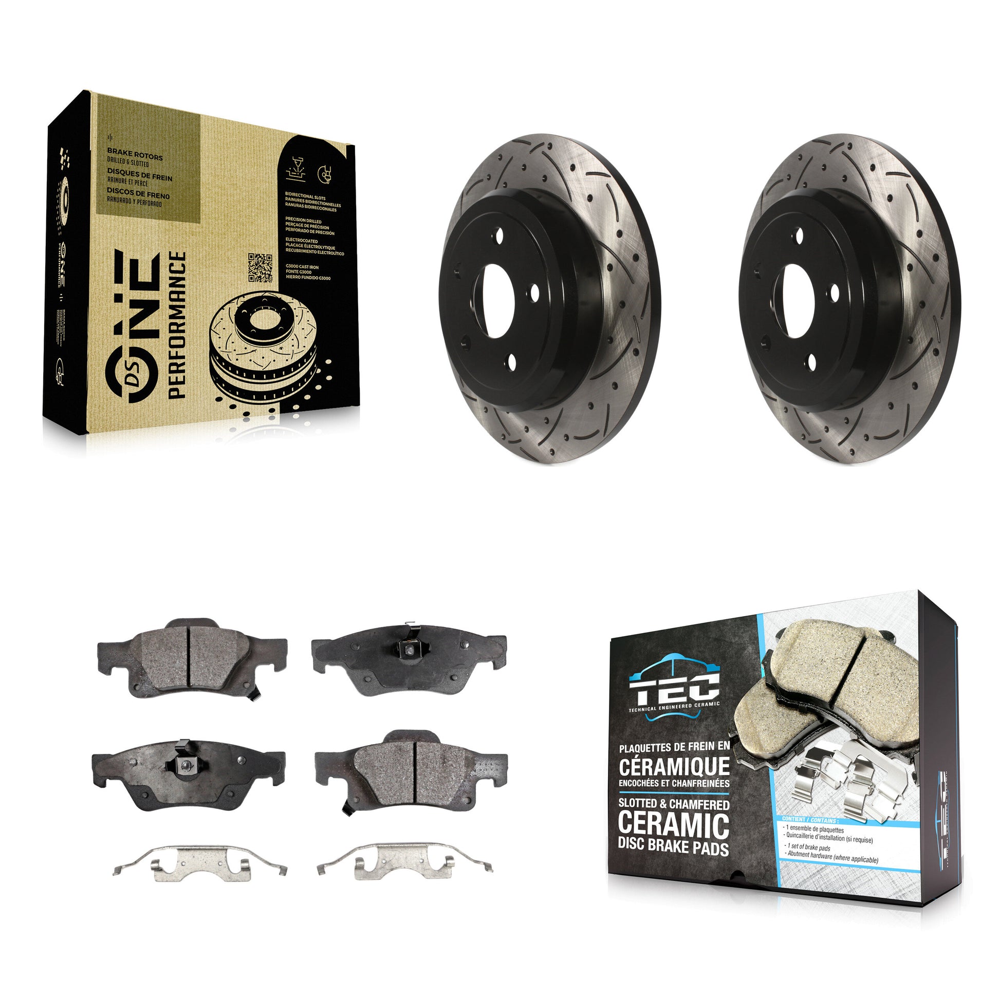 Transit Auto KDT-100484 Disc Brake Kit for 2011-2017 Dodge Durango, Jeep Grand Cherokee - Rear