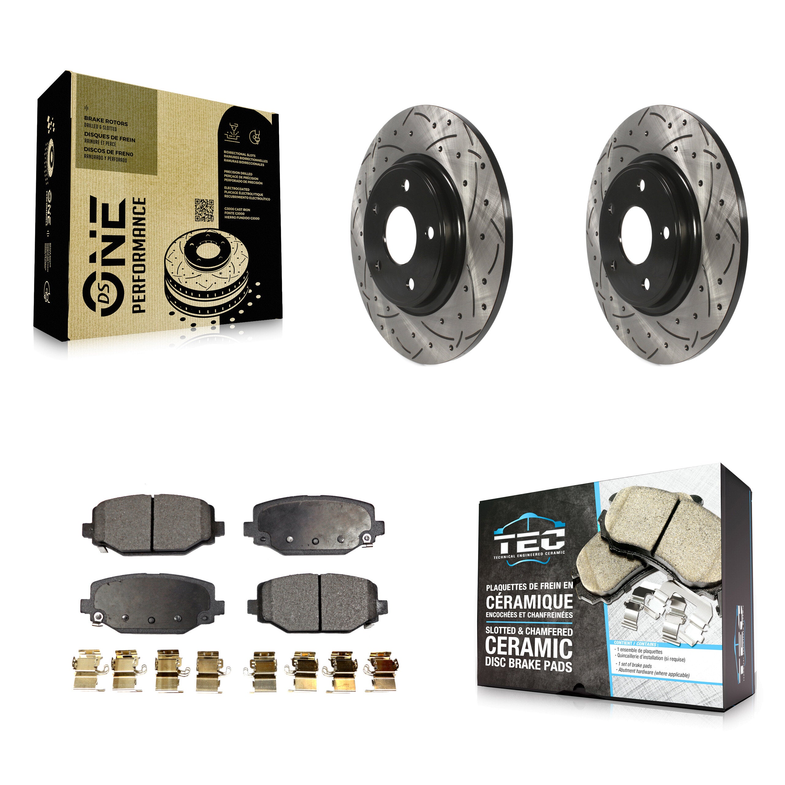 Transit Auto KDT-100486 Disc Brake Kit for 2012-2020 Dodge Grand Caravan, Dodge Journey and More - Rear