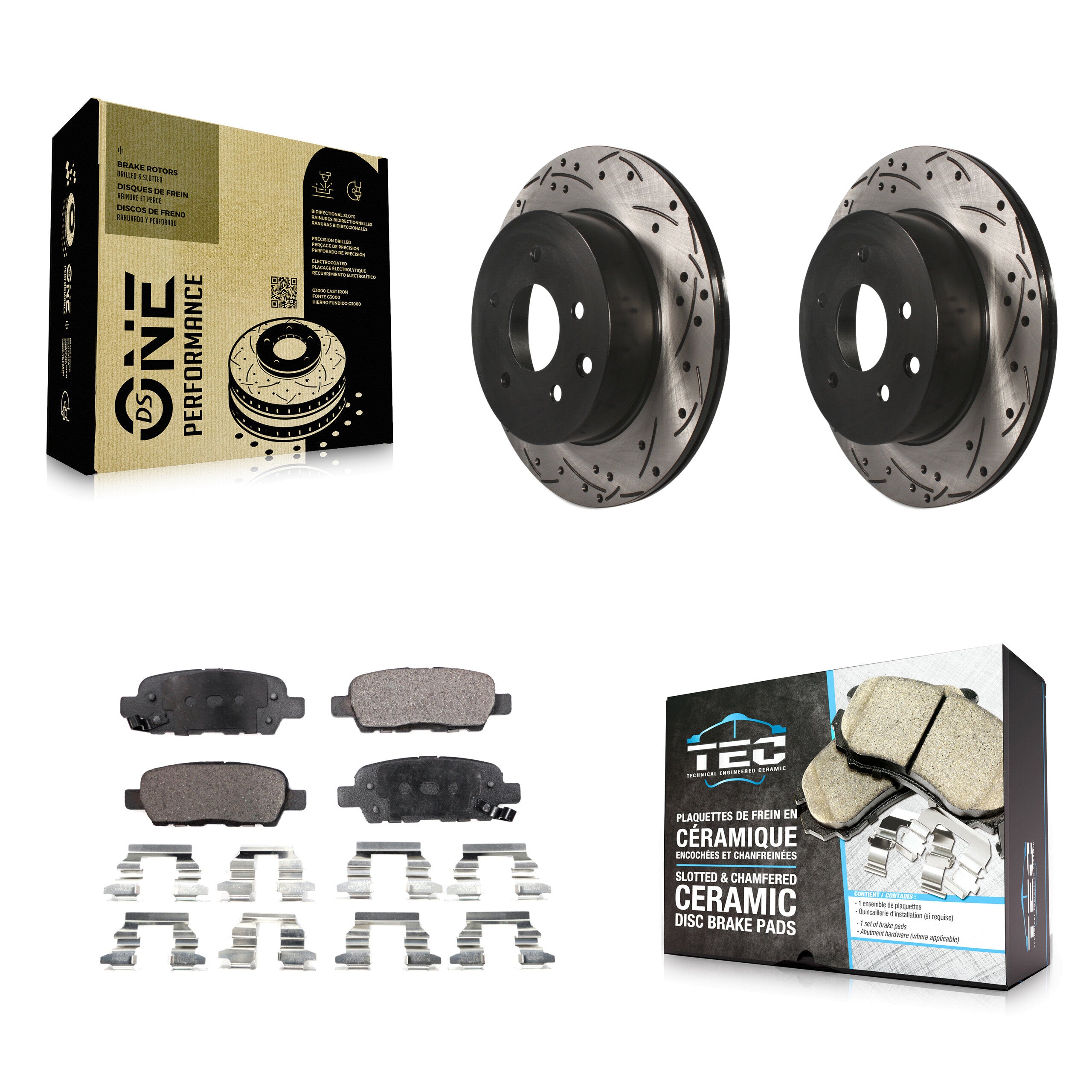 Transit Auto KDT-100491 Disc Brake Kit for 2003-2023 Nissan LEAF, Nissan Rogue Sport and More - Rear