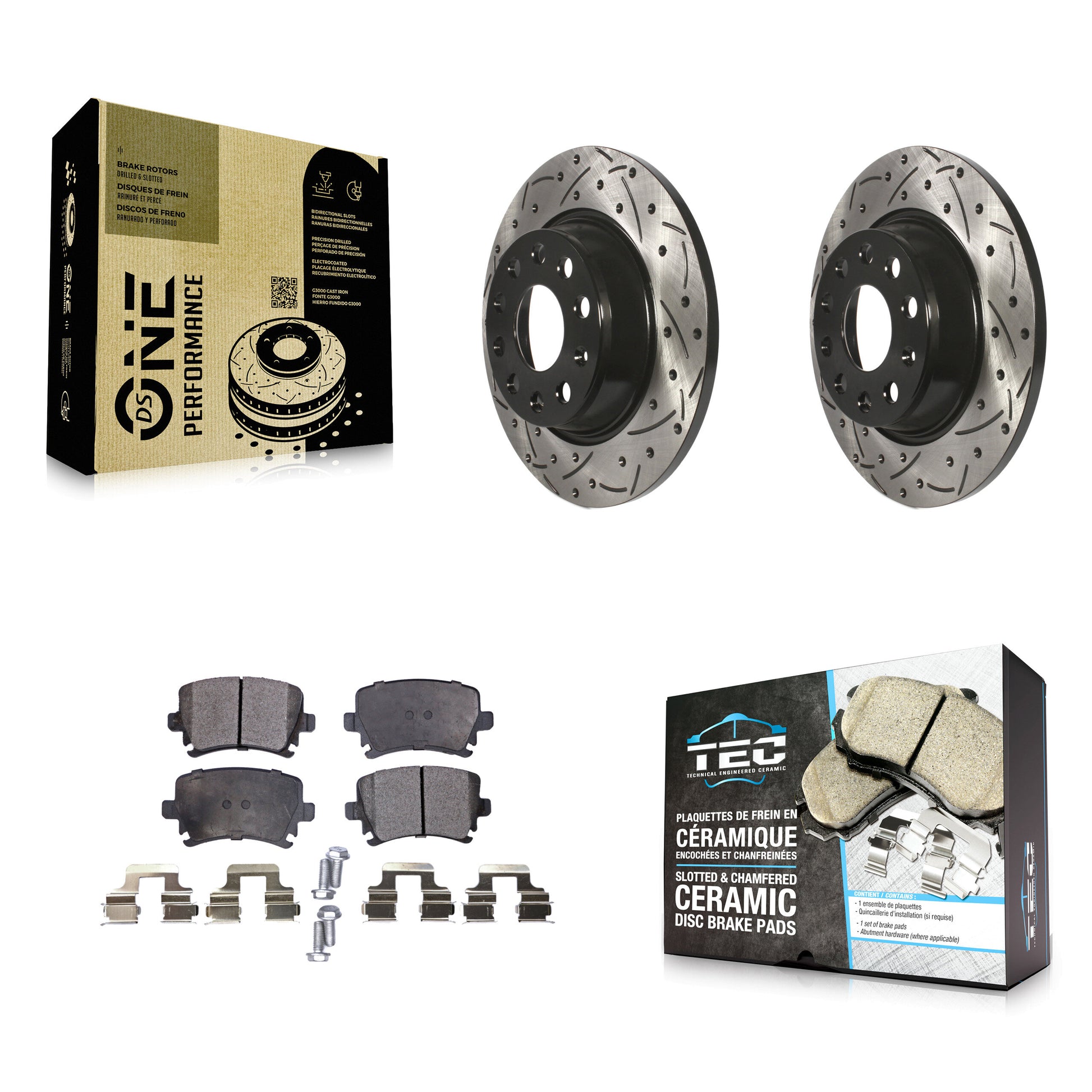 Transit Auto KDT-100530 Disc Brake Kit for 2006-2018 Volkswagen CC, Volkswagen Tiguan Limited and More - Rear