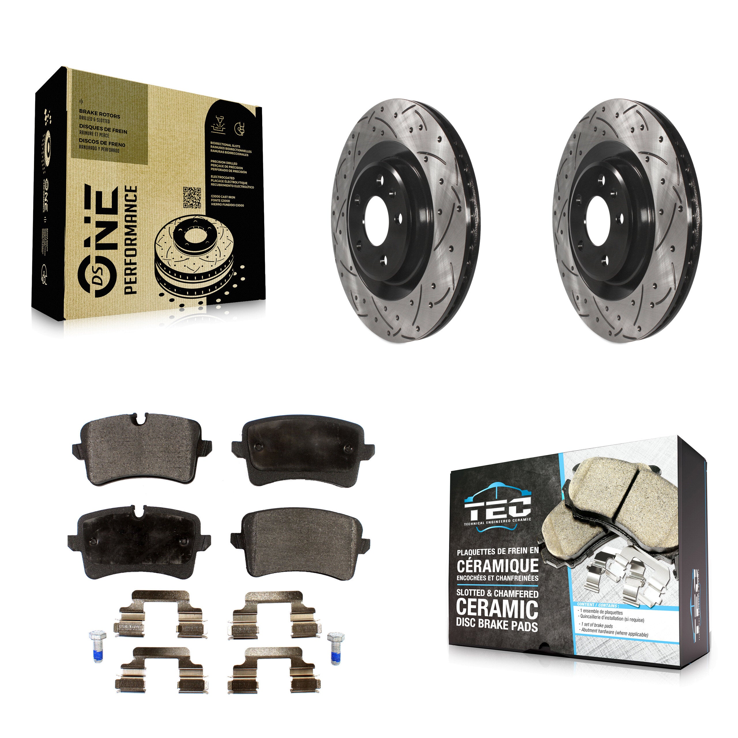 Transit Auto KDT-100538 Disc Brake Kit for 2011-2018 Porsche Macan, Audi A7 Quattro and More - Rear