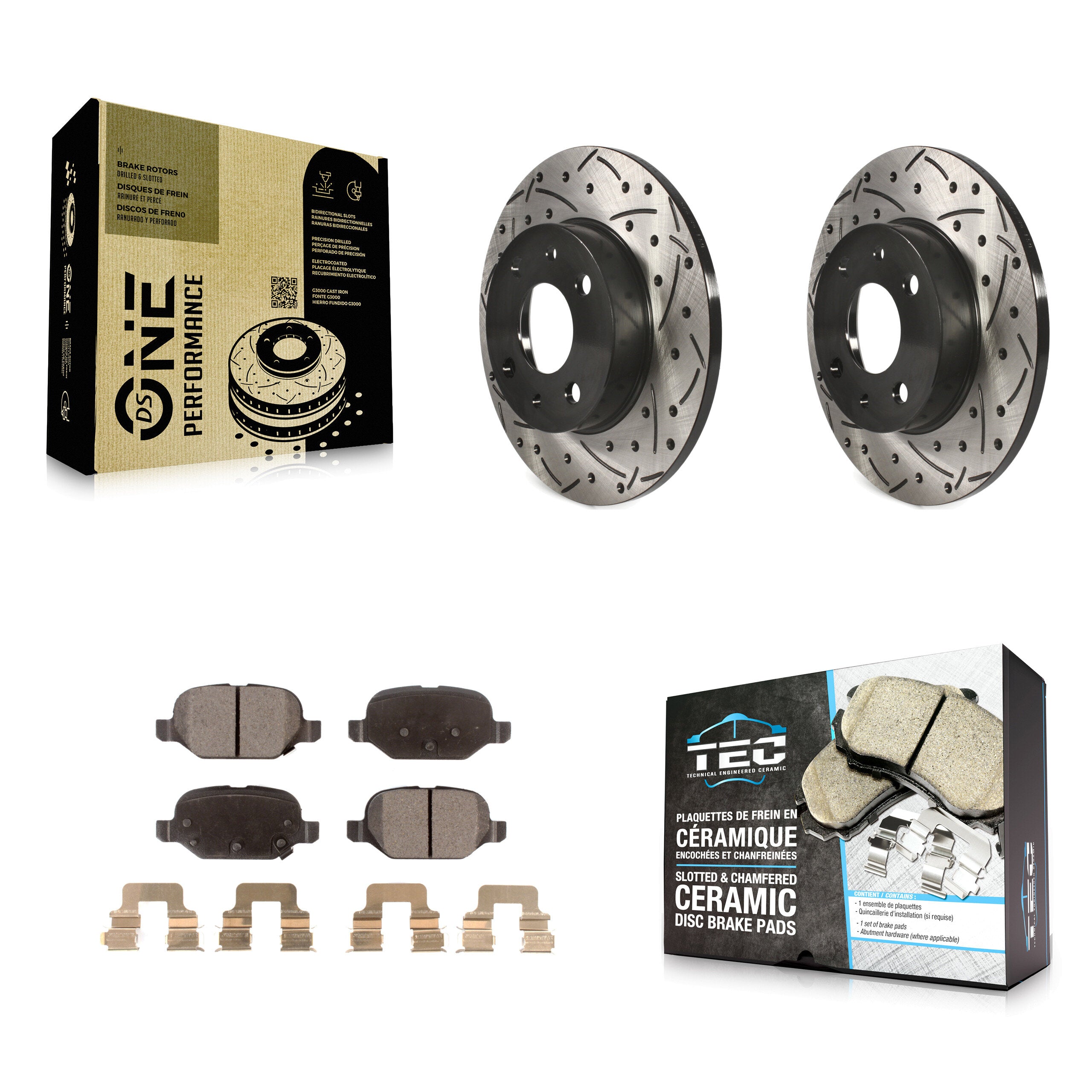 Transit Auto KDT-100541 Disc Brake Kit for 2012-2019 Fiat 500 - Rear