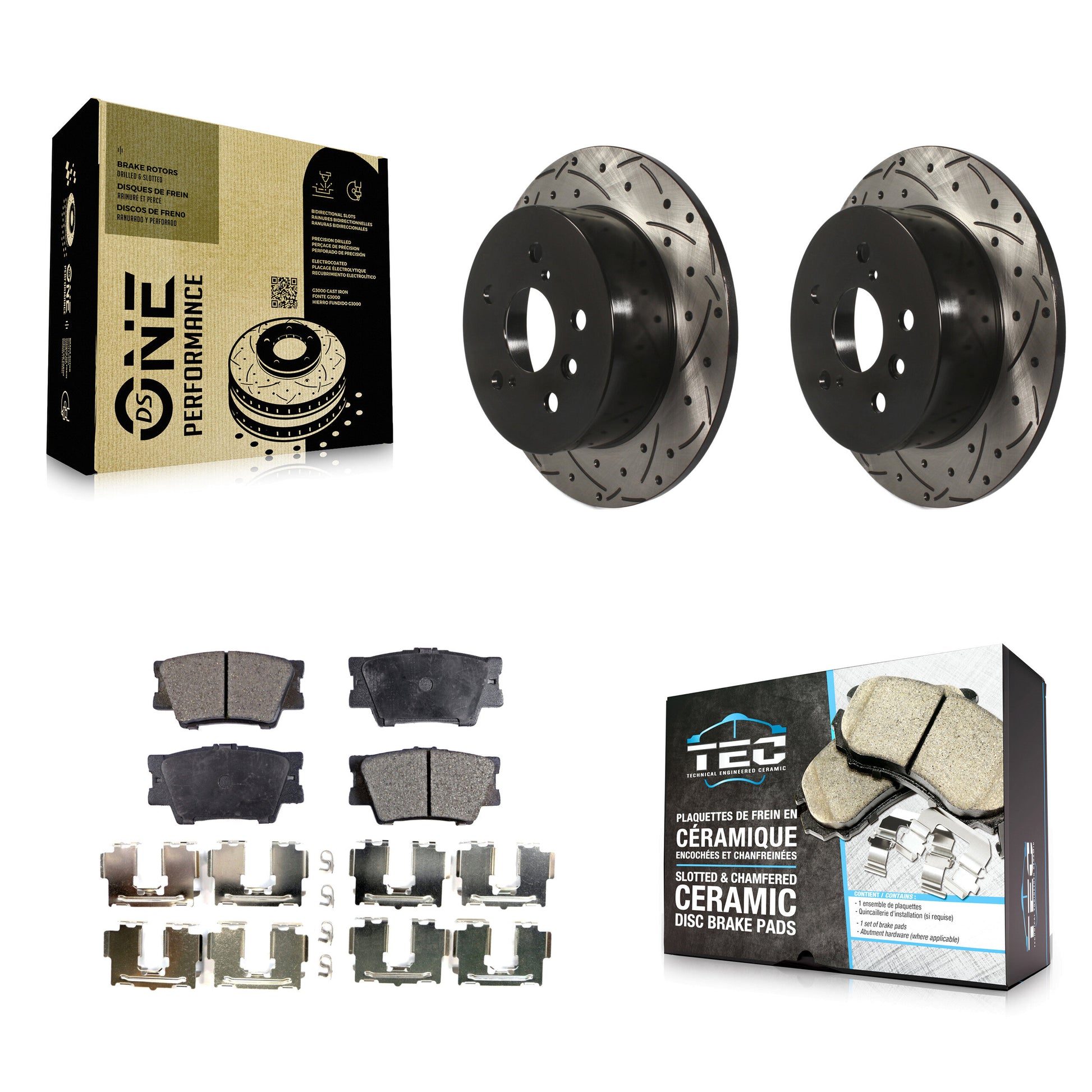 Transit Auto KDT-100548 Disc Brake Kit for 2012-2018 Lexus ES300h, Lexus ES350 and More - Rear