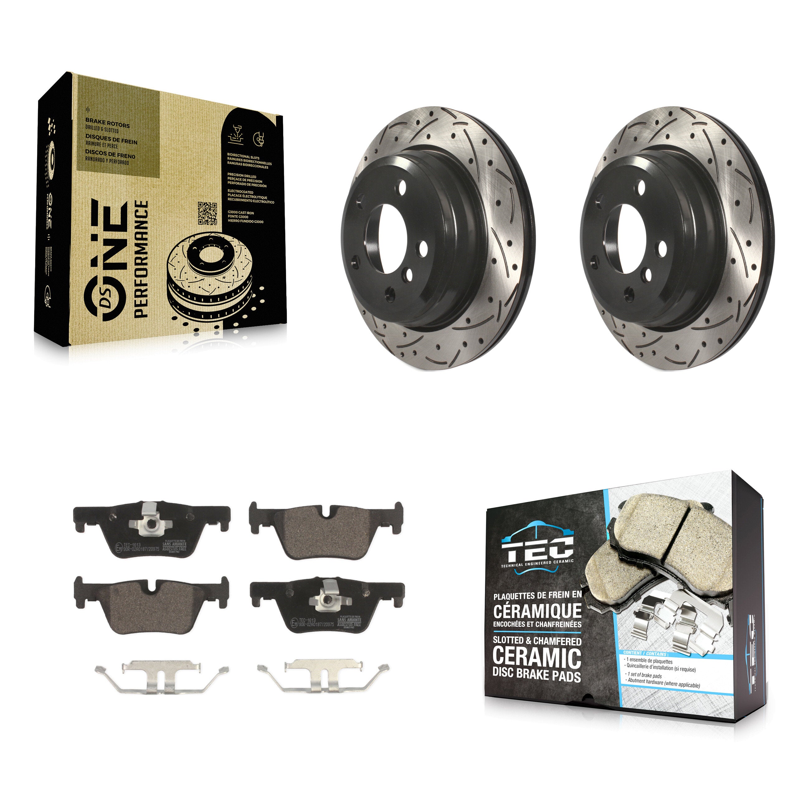 Transit Auto KDT-100558 Disc Brake Kit for 2013-2020 BMW 328d xDrive, BMW 330i and More - Rear