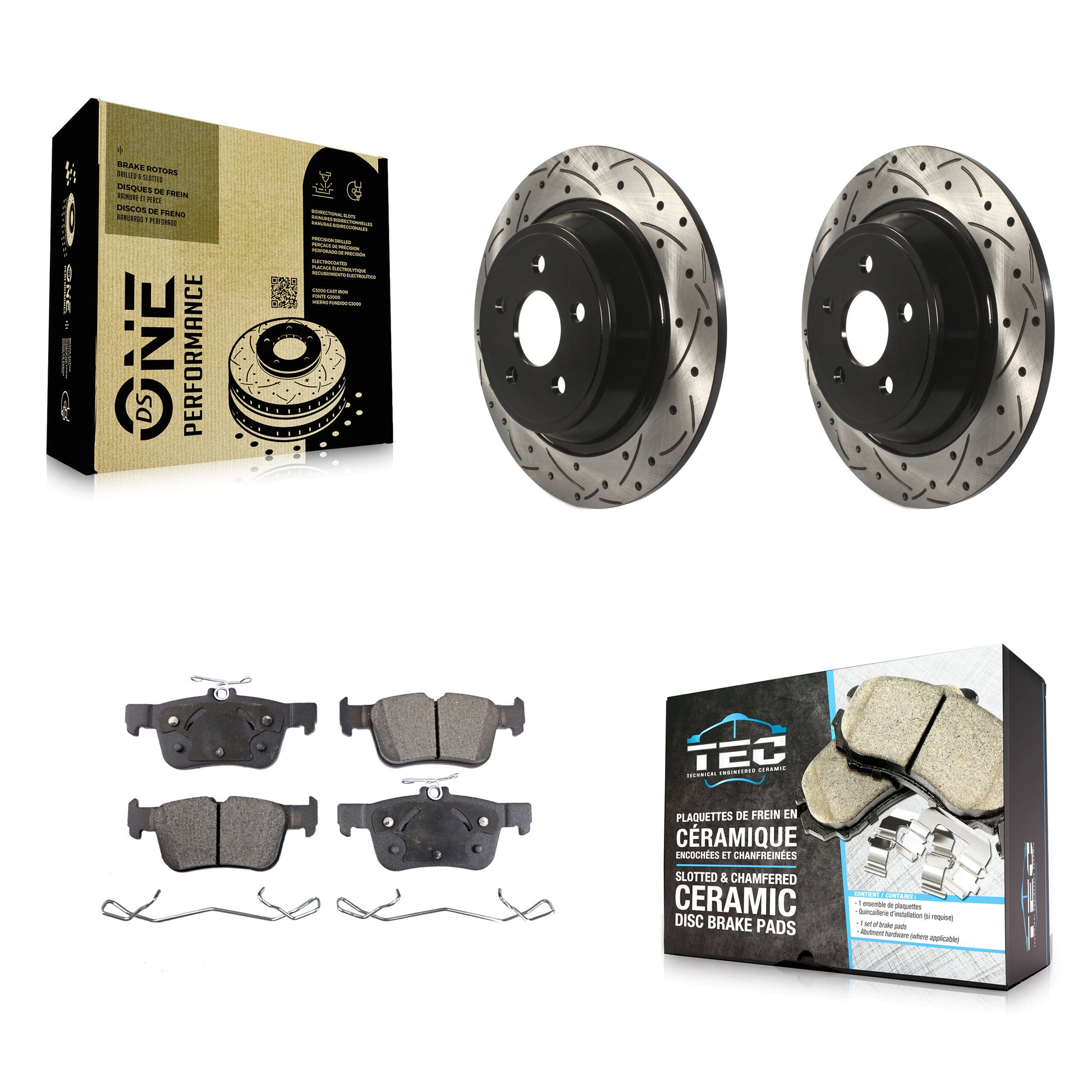 Transit Auto KDT-100567 Disc Brake Kit for 2015-2023 Ford Edge, Ford SSV Plug-In Hybrid and More - Rear