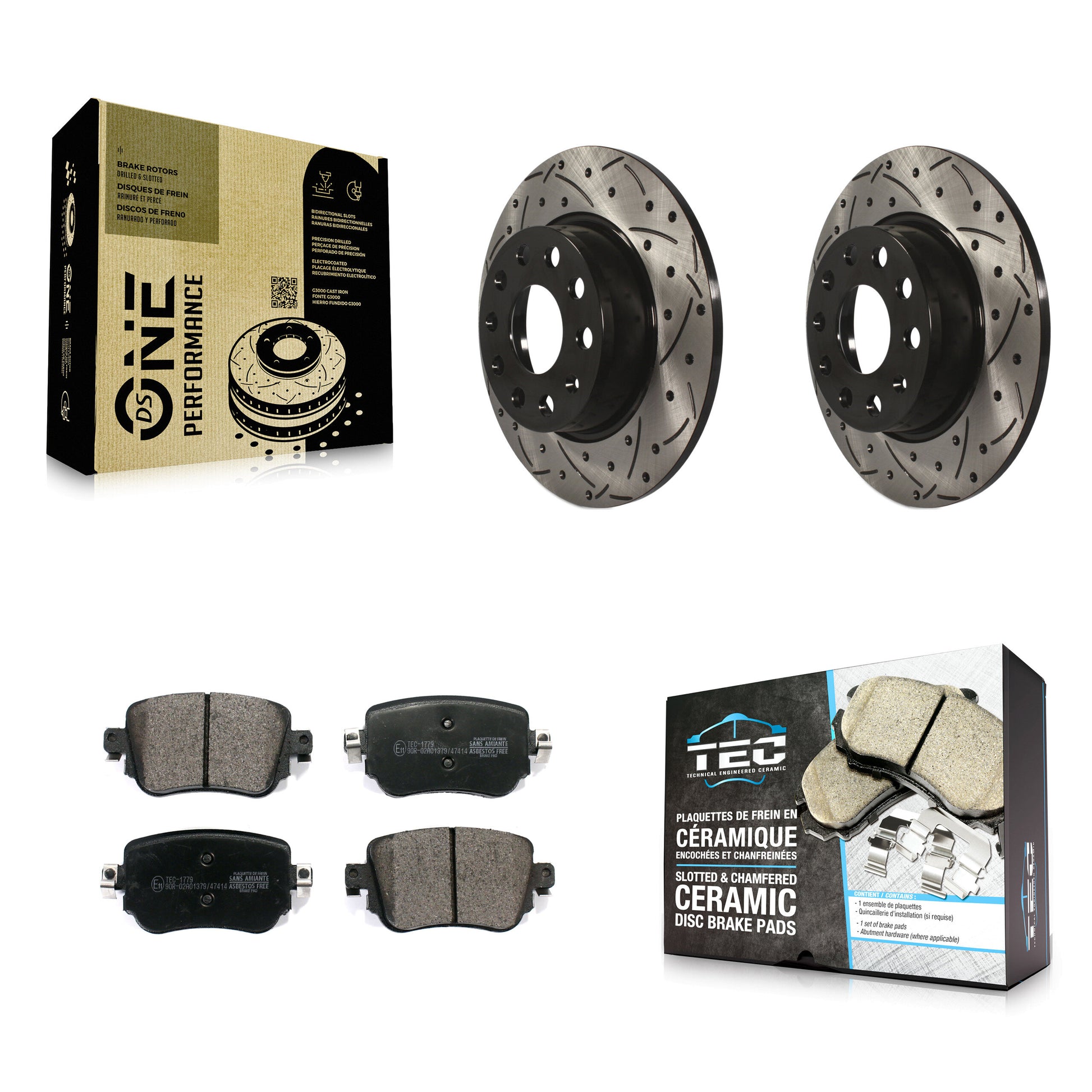 Transit Auto KDT-100577 Disc Brake Kit for 2015-2022 Volkswagen Golf, Volkswagen Golf SportWagen and More - Rear