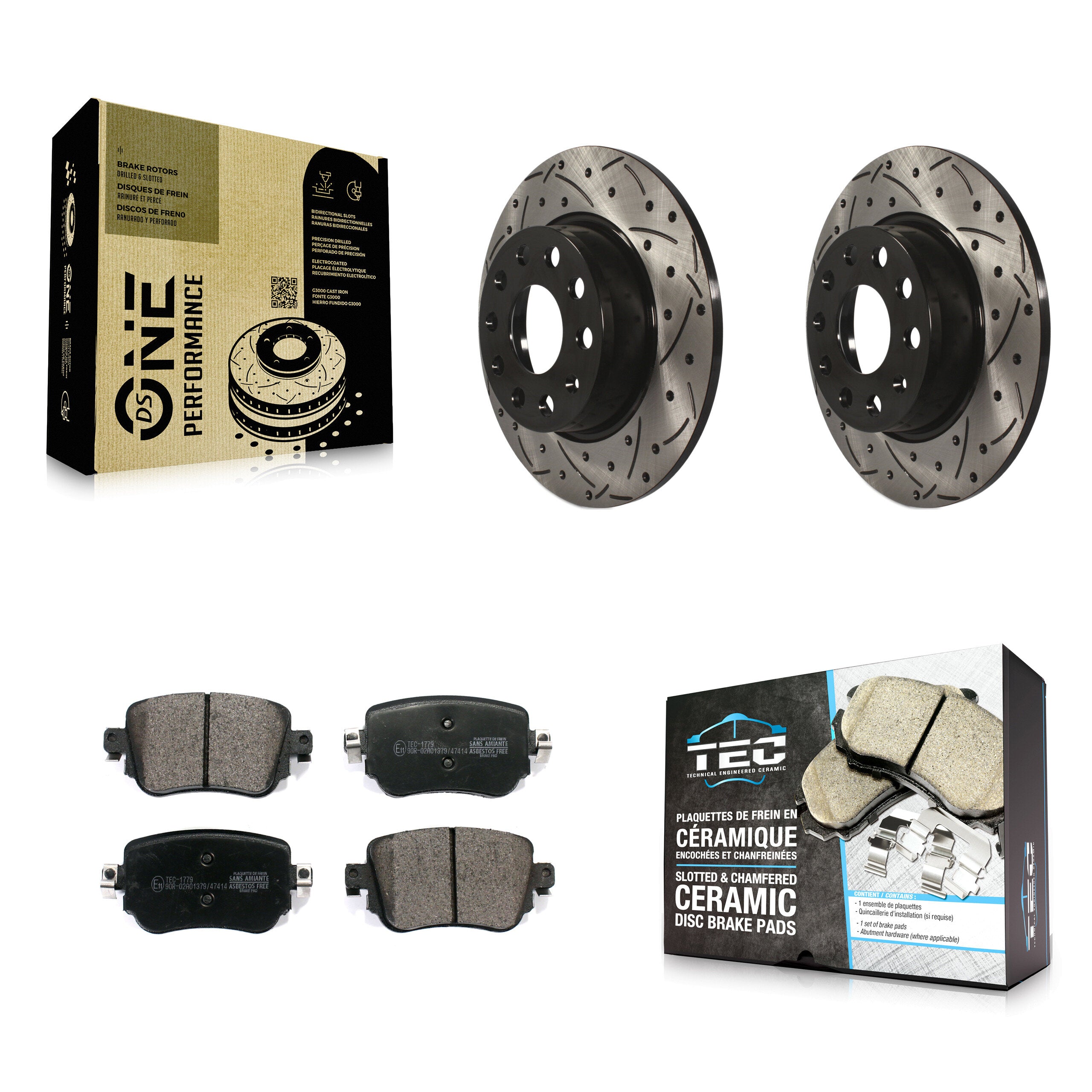 Transit Auto KDT-100577 Disc Brake Kit for 2015-2022 Volkswagen Golf, Volkswagen Golf SportWagen and More - Rear