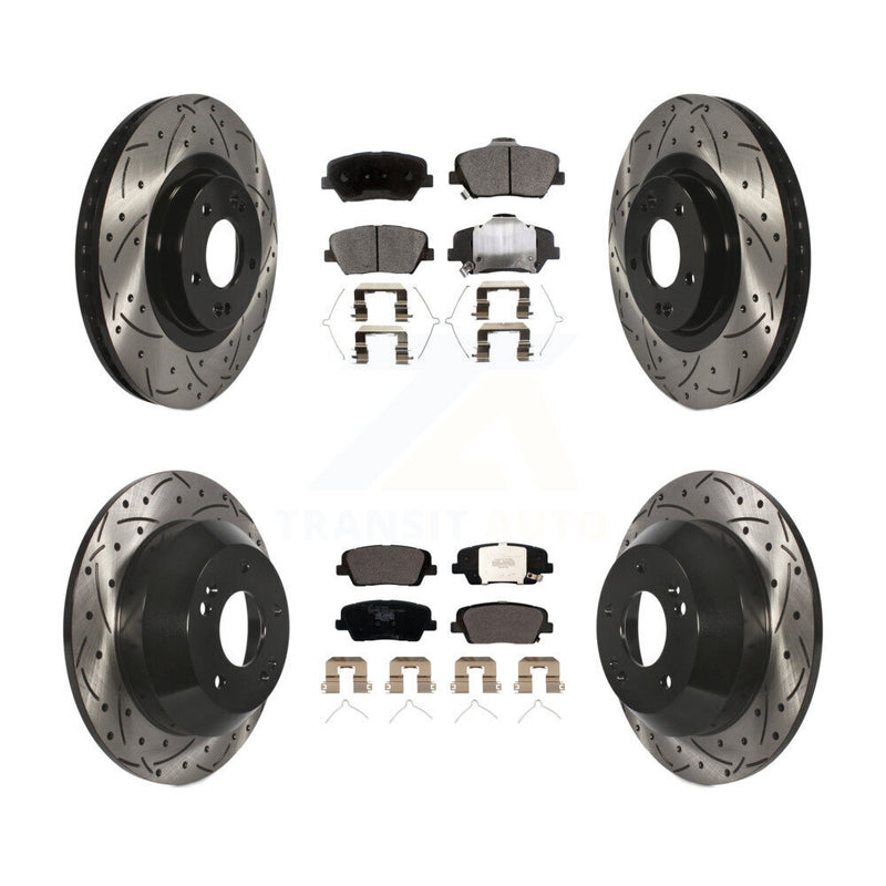 Transit Auto KDT-100605 Disc Brake Kit for 2016-2020 Hyundai Santa Fe Sport, Kia Sorento - Front and Rear