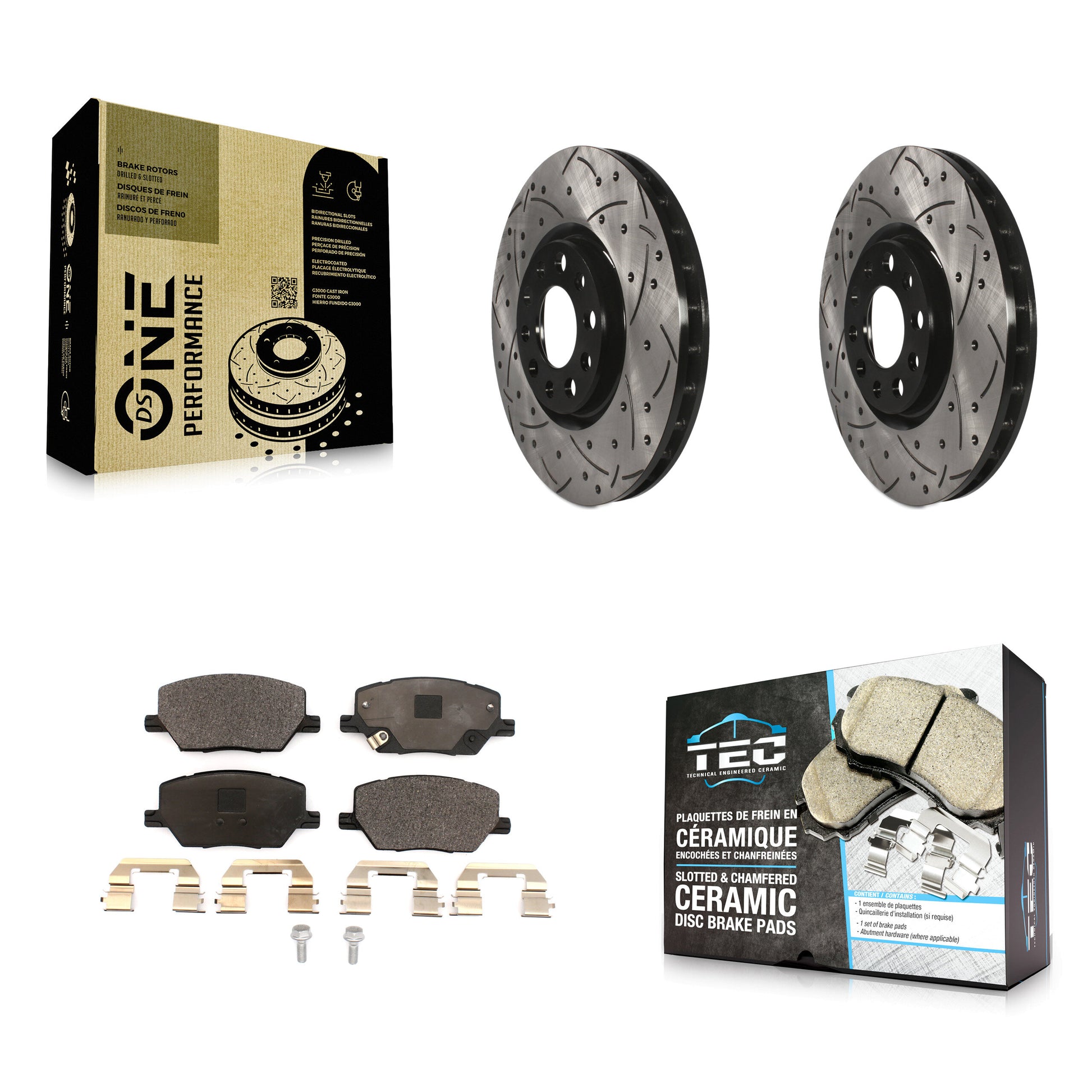 Transit Auto KDT-100613 Disc Brake Kit for 2015-2022 Jeep Compass, Fiat 500X, Jeep Renegade - Front
