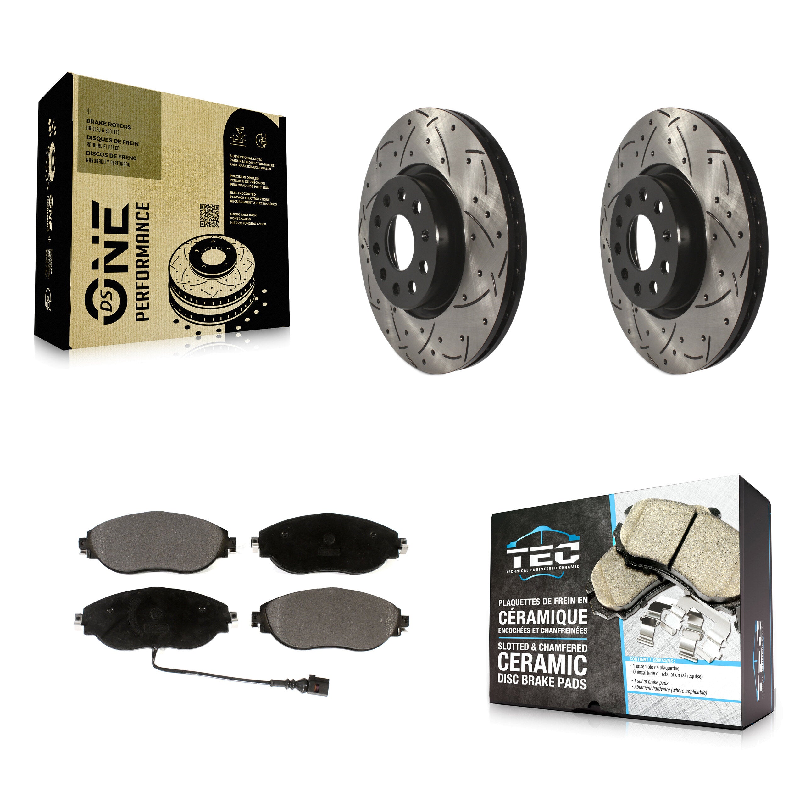 Transit Auto KDT-100616 Disc Brake Kit for 2015-2020 Audi A3 Quattro, Volkswagen Arteon, Volkswagen GTI - Front