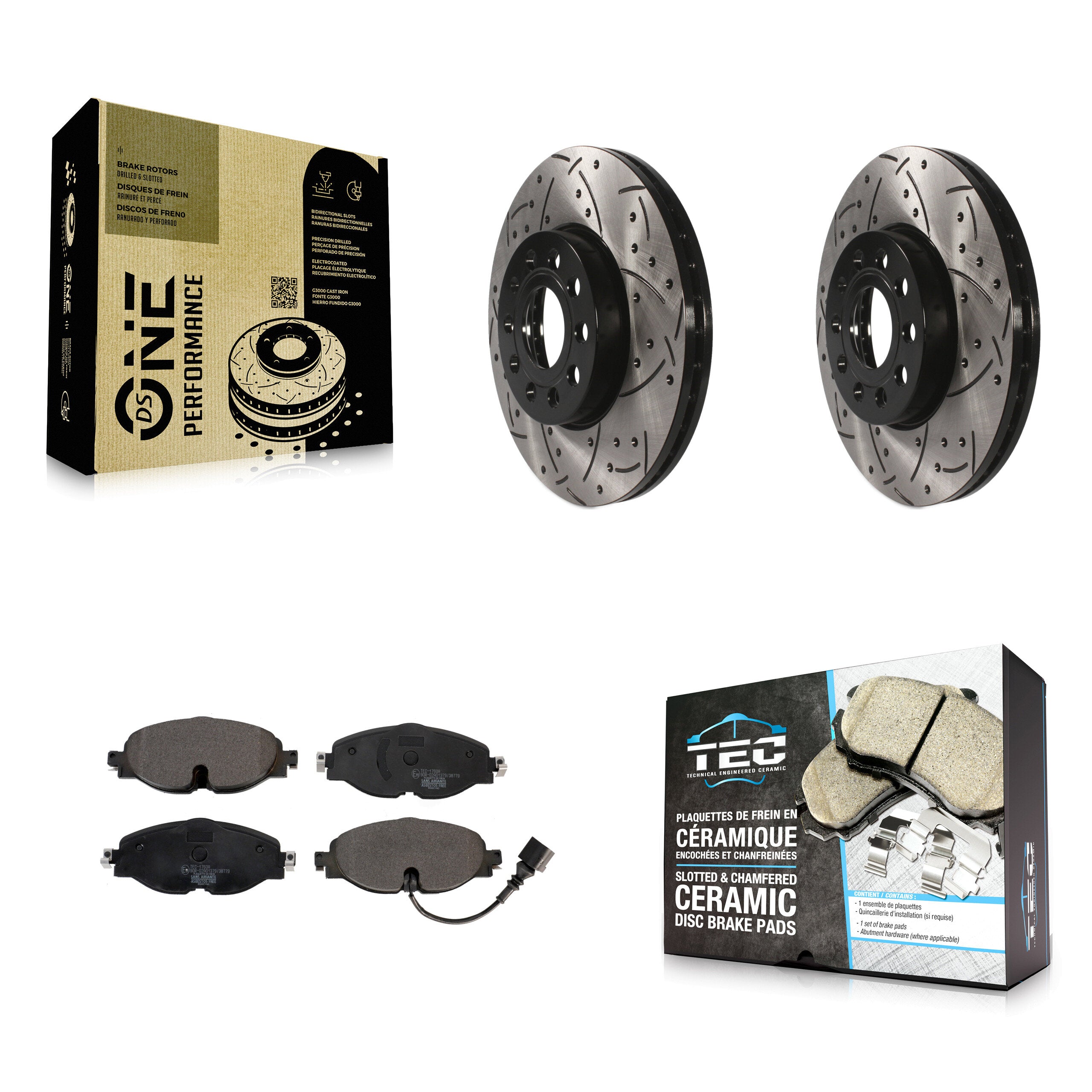 Transit Auto KDT-100618 Disc Brake Kit for 2015-2025 Volkswagen Jetta, Volkswagen Taos and More - Front