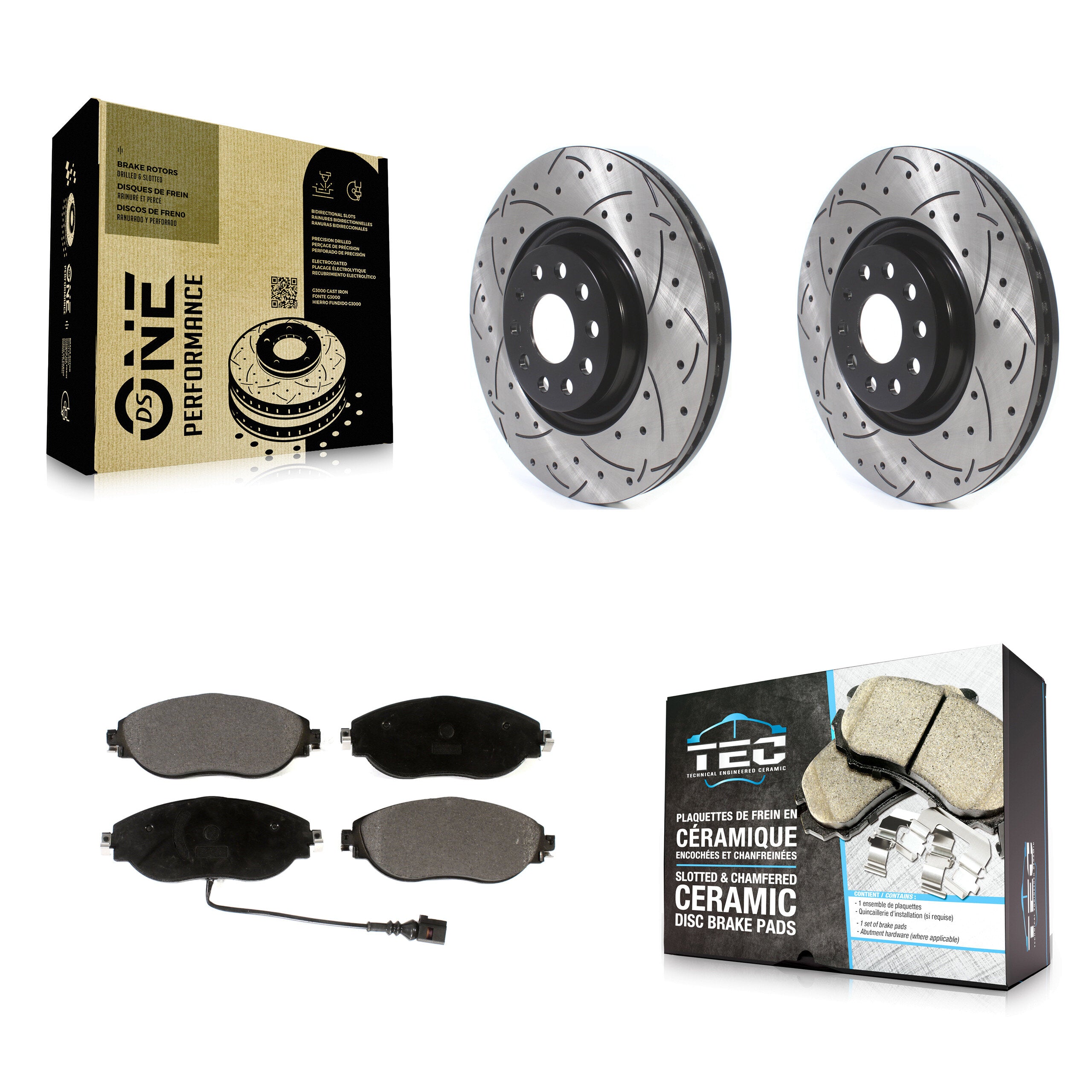 Transit Auto KDT-100644 Disc Brake Kit for 2015-2025 Volkswagen Jetta, Audi Q3 and More - Front