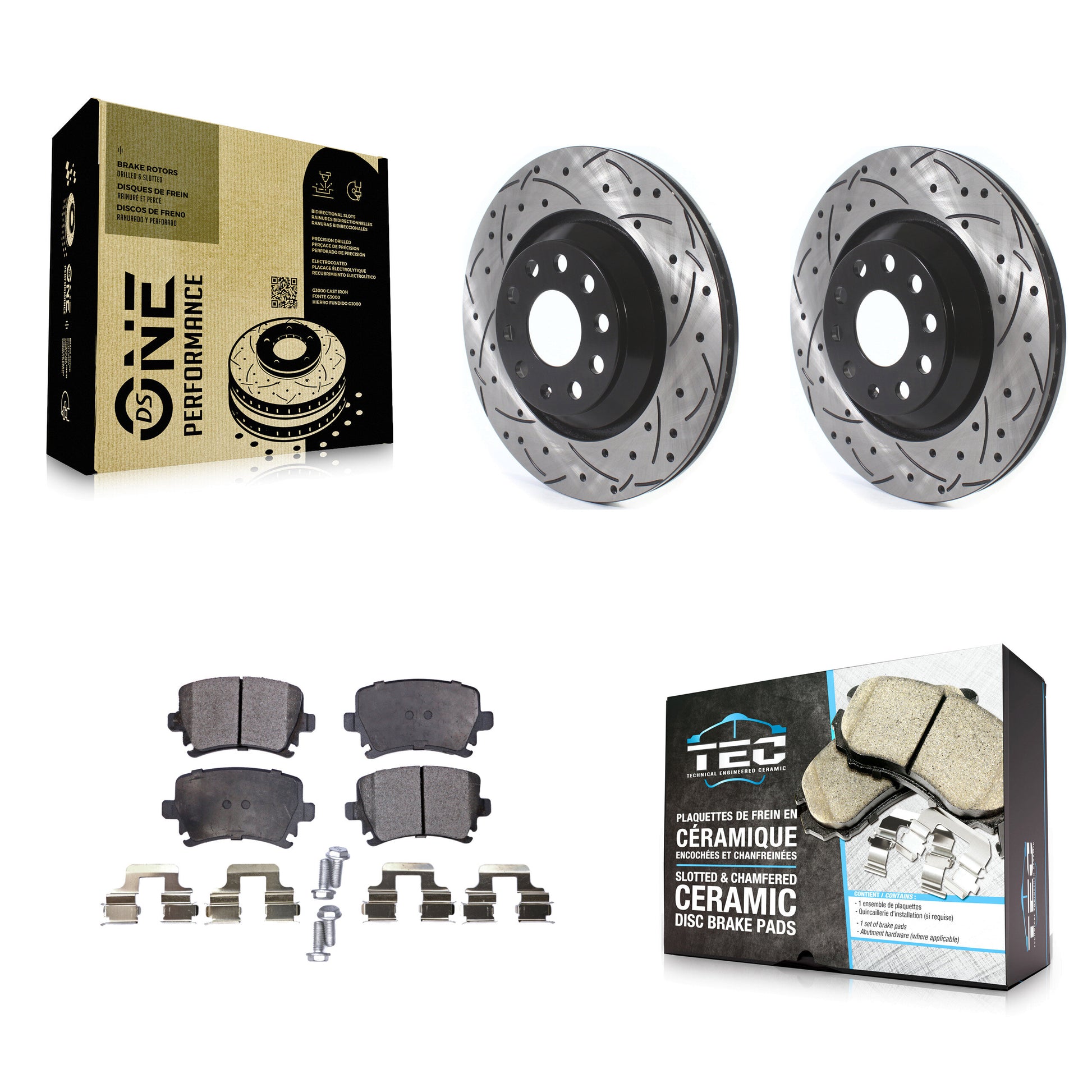 Transit Auto KDT-100700 Disc Brake Kit for 2006-2021 Volkswagen GTI, Volkswagen CC and More - Rear